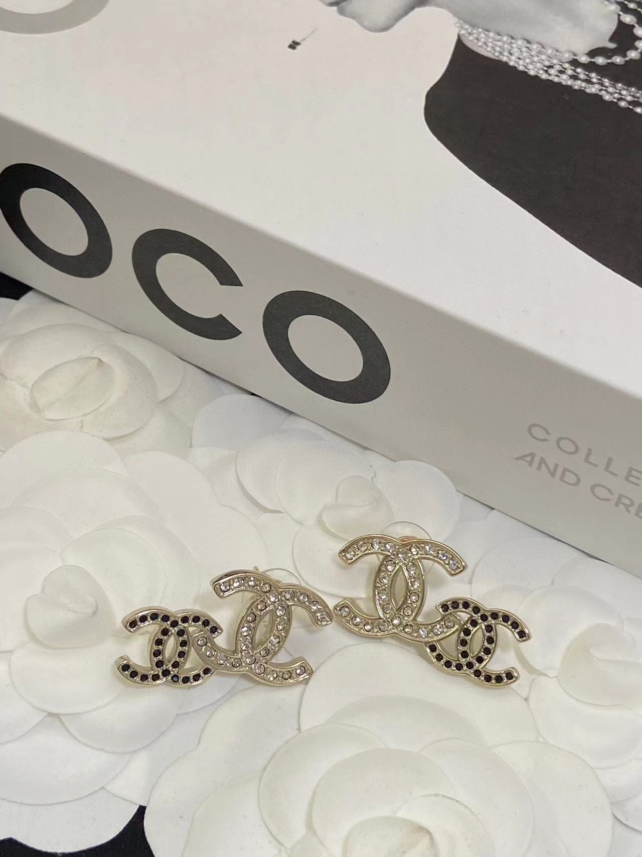 CHANE1 白黒ダイヤモンド ピアス+ネックレス 2点セット【50％割引+送料無料】