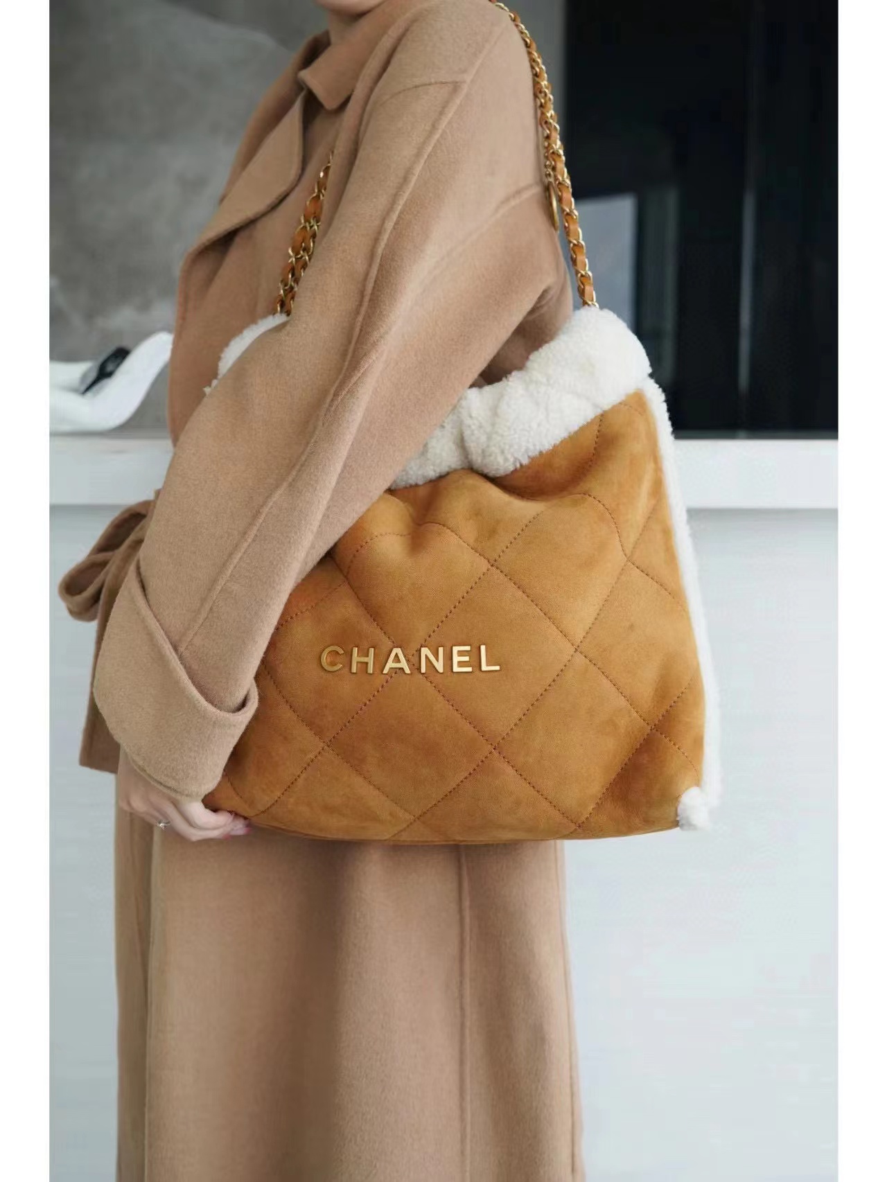 CHANE1 ラムウール ショッピングバッグ【50％割引+送料無料】