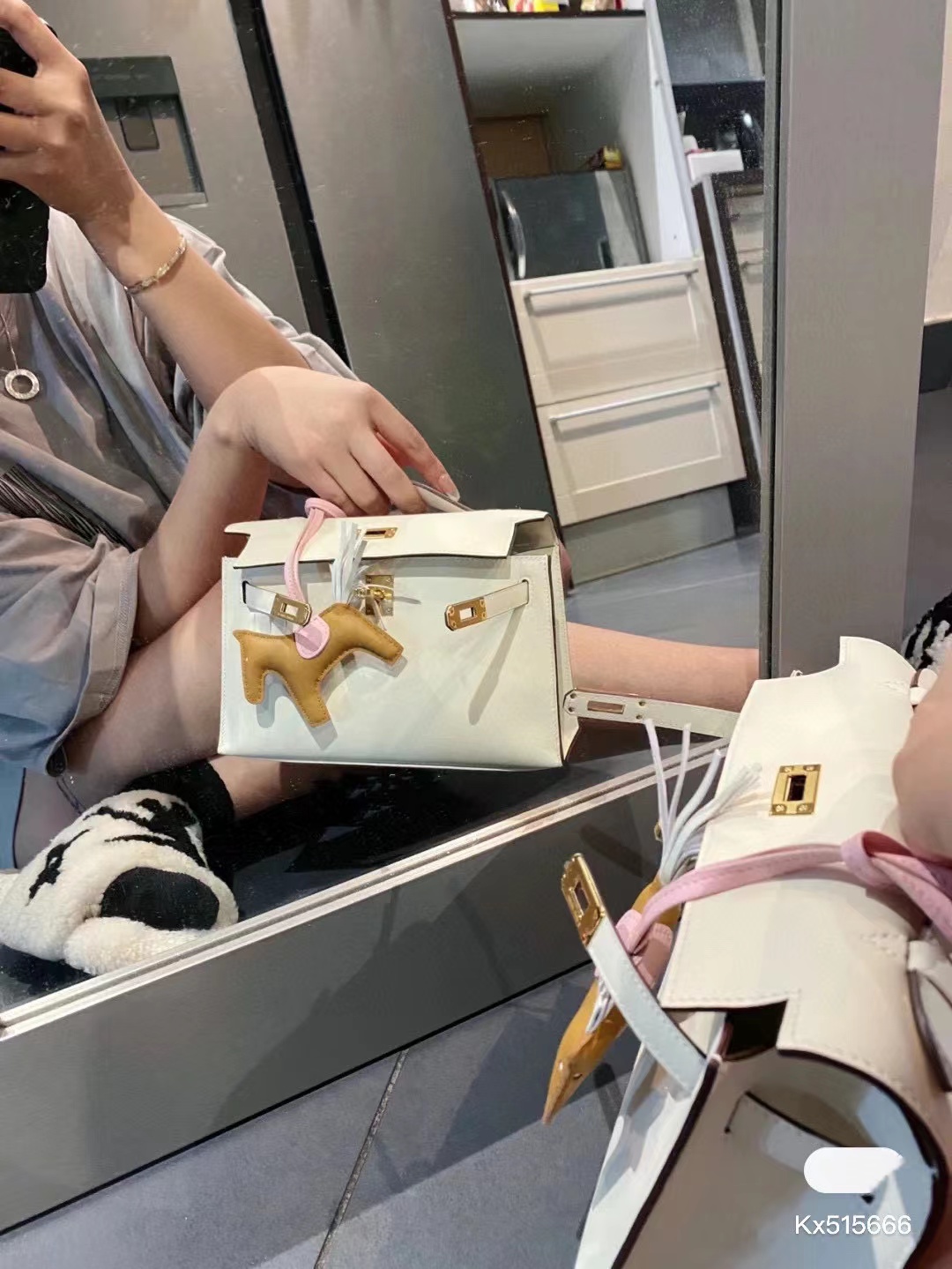 HERME5 牛革 mini kelly チェーンショルダークロスボディバッグ【50％割引+送料無料】