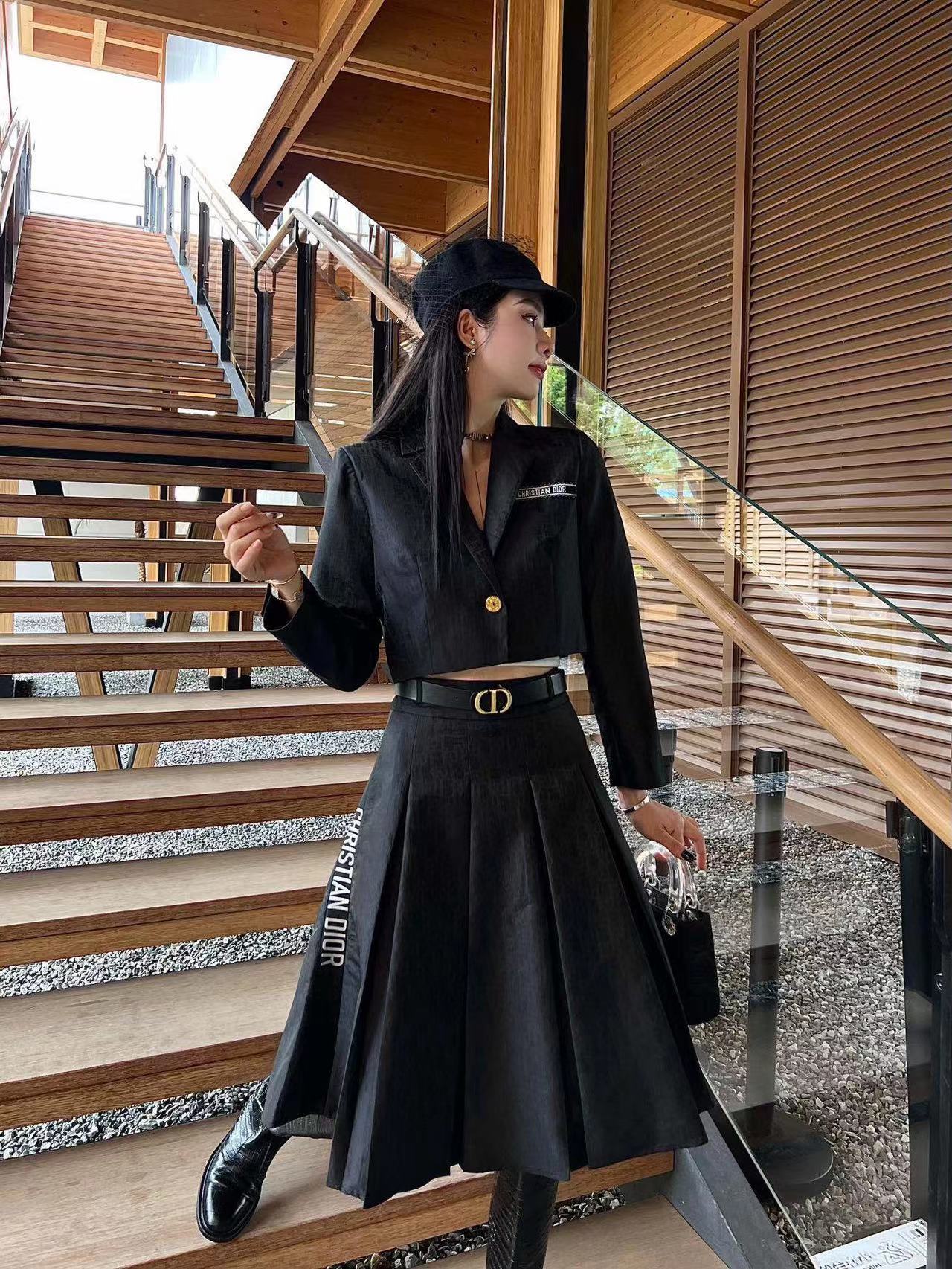 DI0R ショートジャケット+スカート 2点セット【50％割引+送料無料】