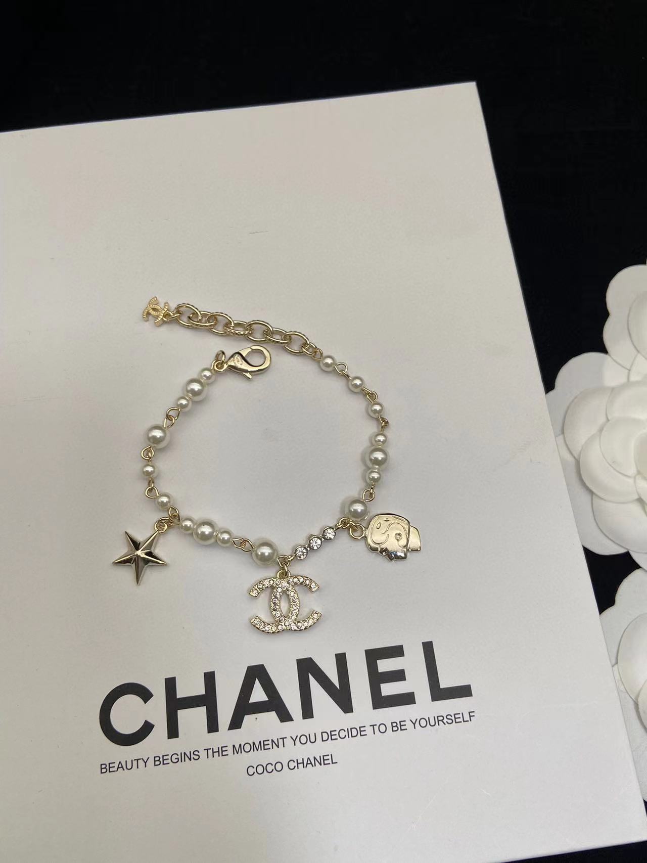 CHANE1 ヘッドスター ダブルC ブレスレット+ネックレス 2点セット【50％割引+送料無料】