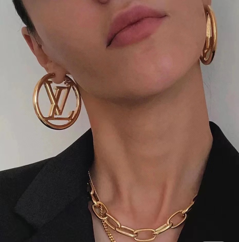 LV シンプルラウンドピアス【50％割引+送料無料】