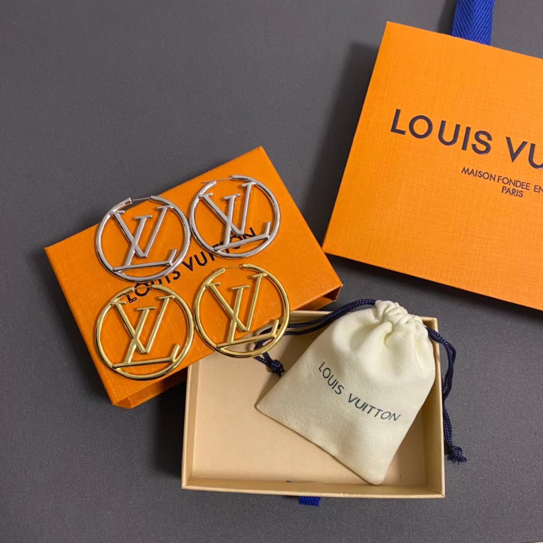 LV シンプルラウンドピアス【50％割引+送料無料】