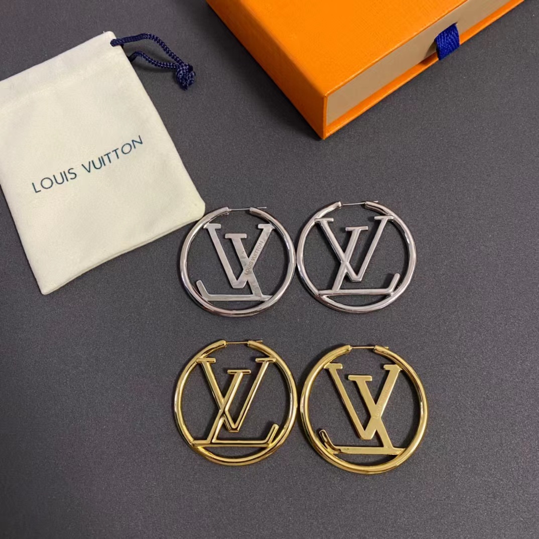 LV シンプルラウンドピアス【50％割引+送料無料】