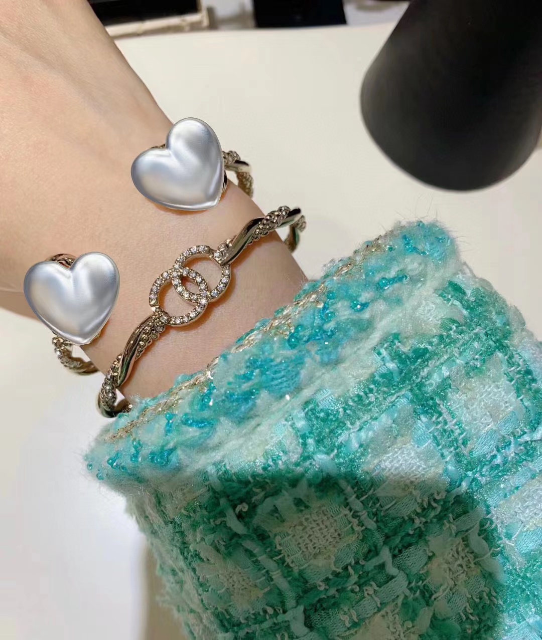 CHANE1 ダイヤモンド ダブルC ブレスレット【50％割引+送料無料】