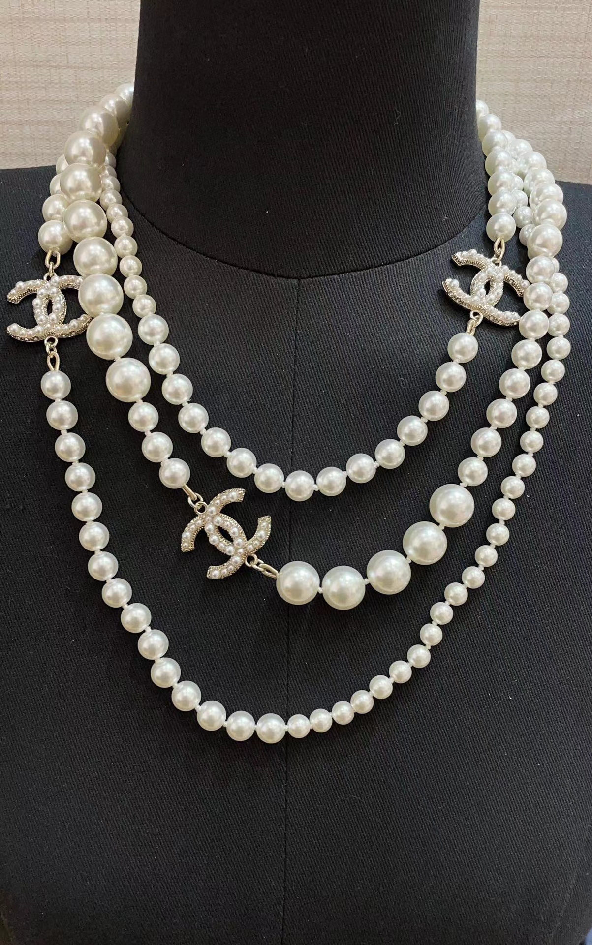 CHANE1 100周年記念ダブルCパールセーターチェーン【50％割引+送料無料】