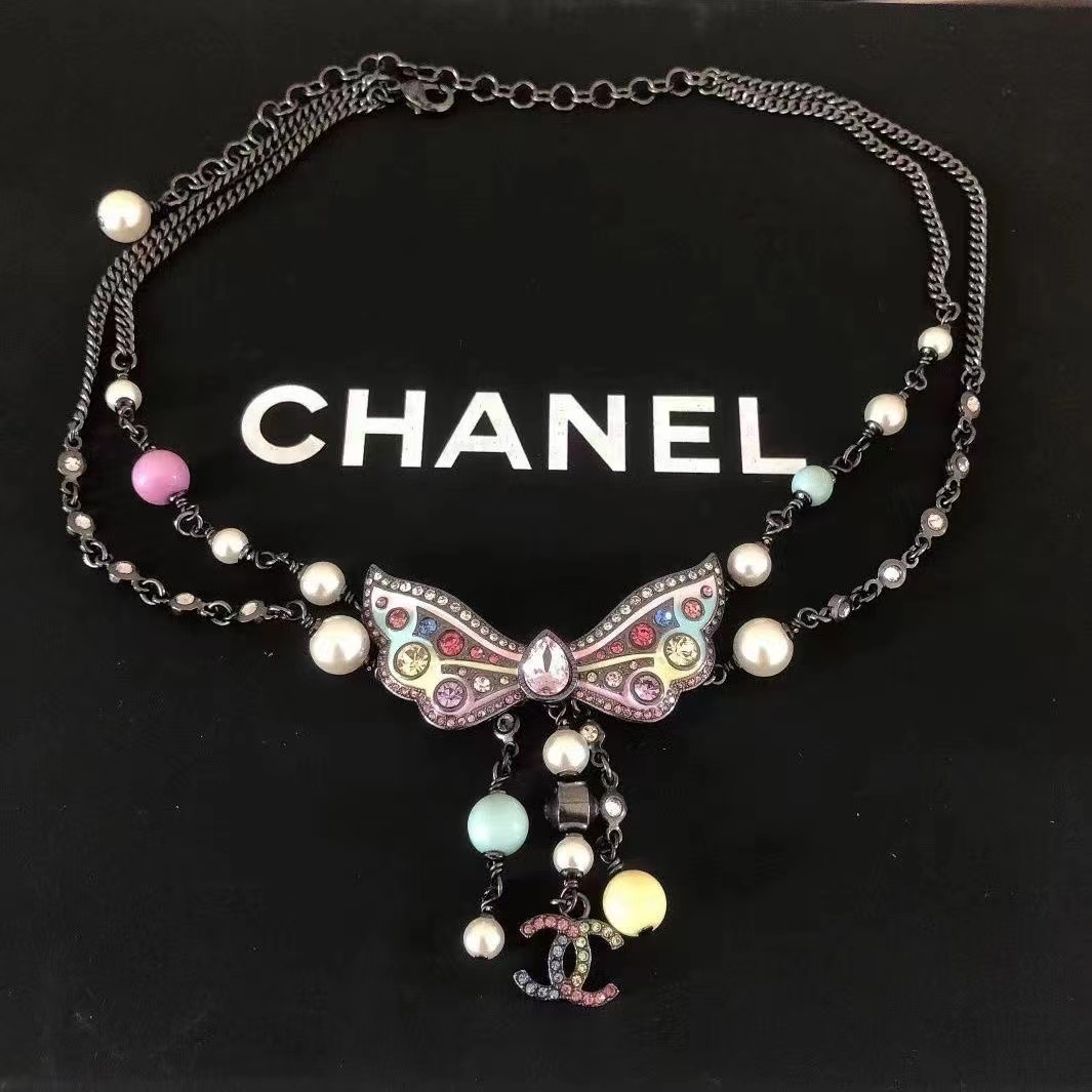 CHANE1 バタフライ ダイヤモンド ピアス+ネックレス 2点セット【50％割引+送料無料】