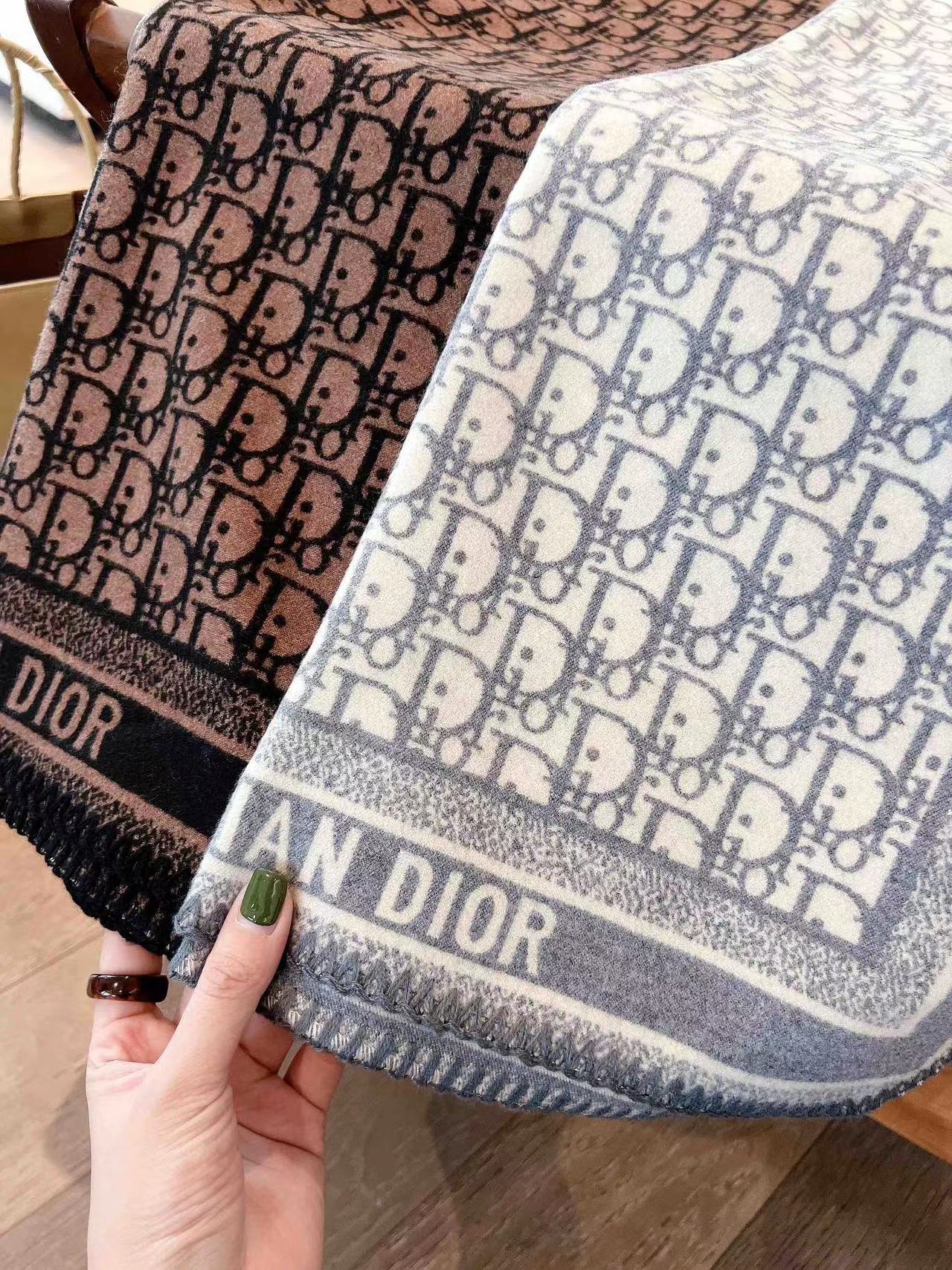 DI0R ジャカード両面ウールスカーフ【50％割引+送料無料】