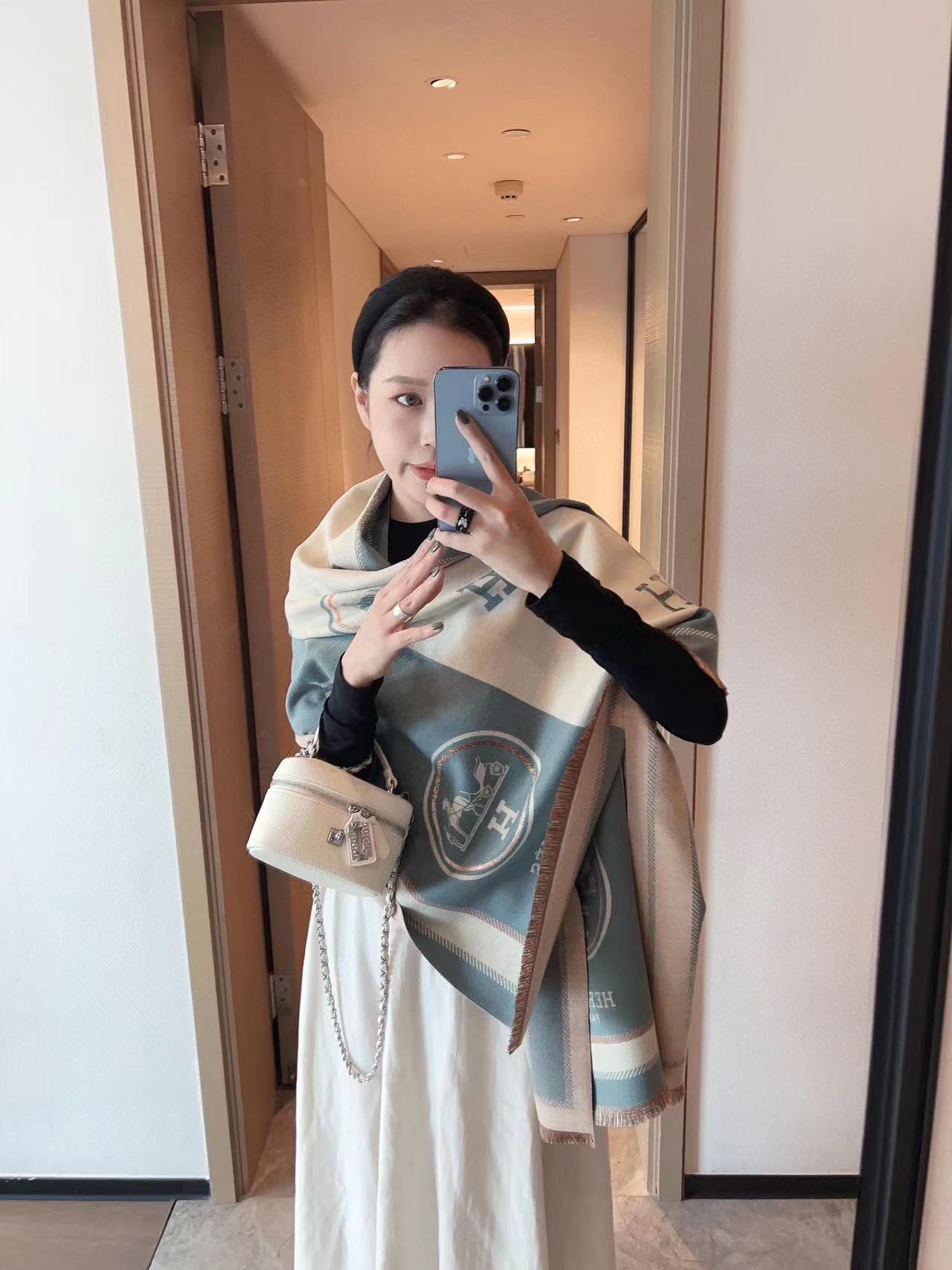 HERME5 タッセルクラシックスカーフ【50％割引+送料無料】