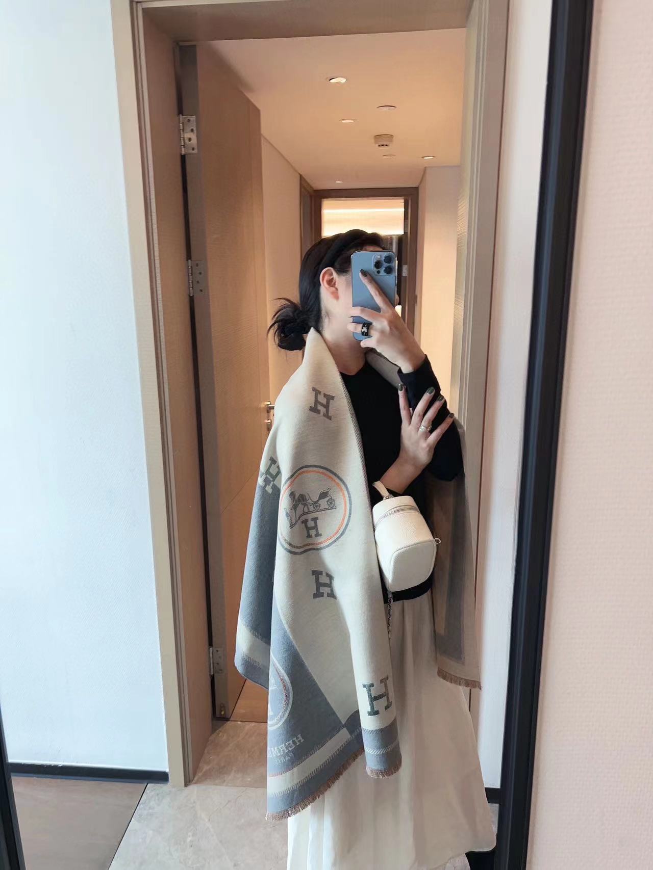 HERME5 タッセルクラシックスカーフ【50％割引+送料無料】