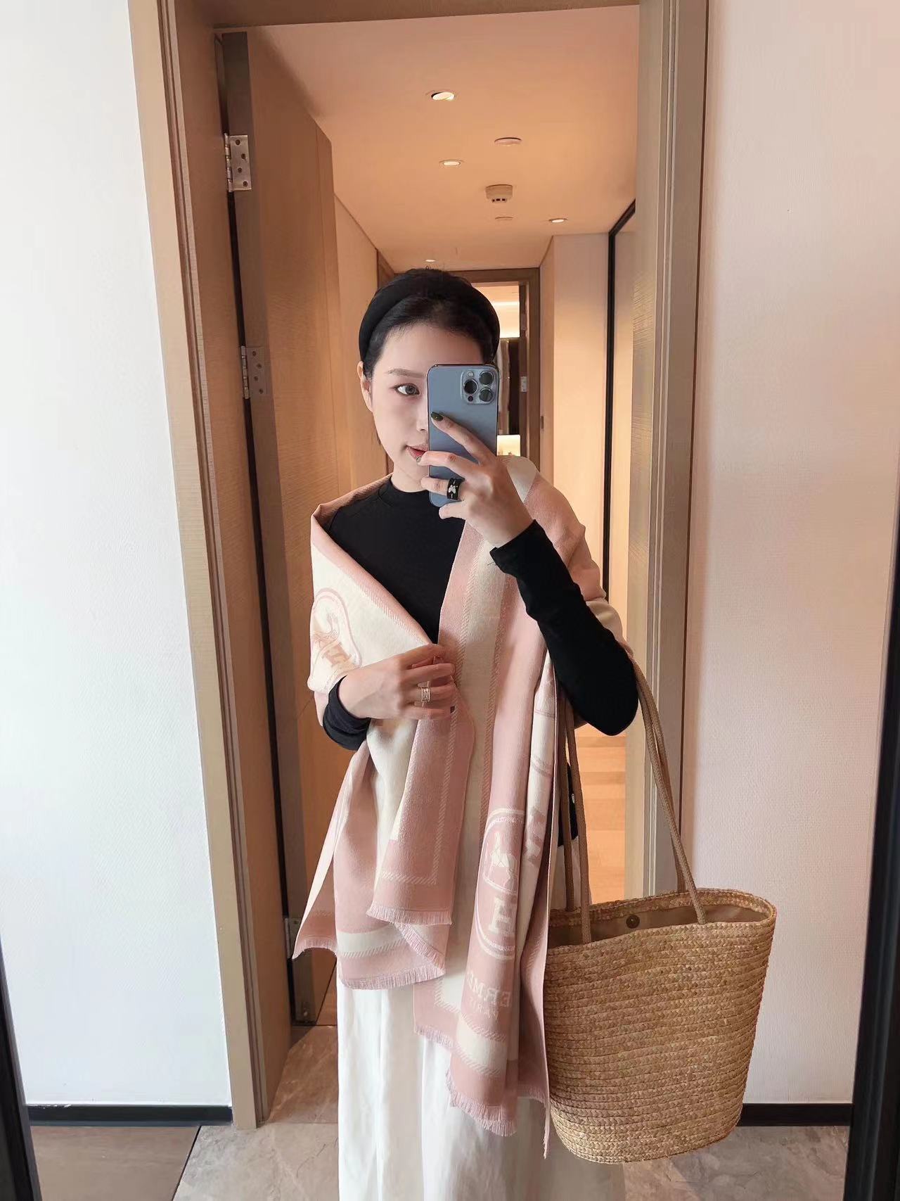 HERME5 タッセルクラシックスカーフ【50％割引+送料無料】