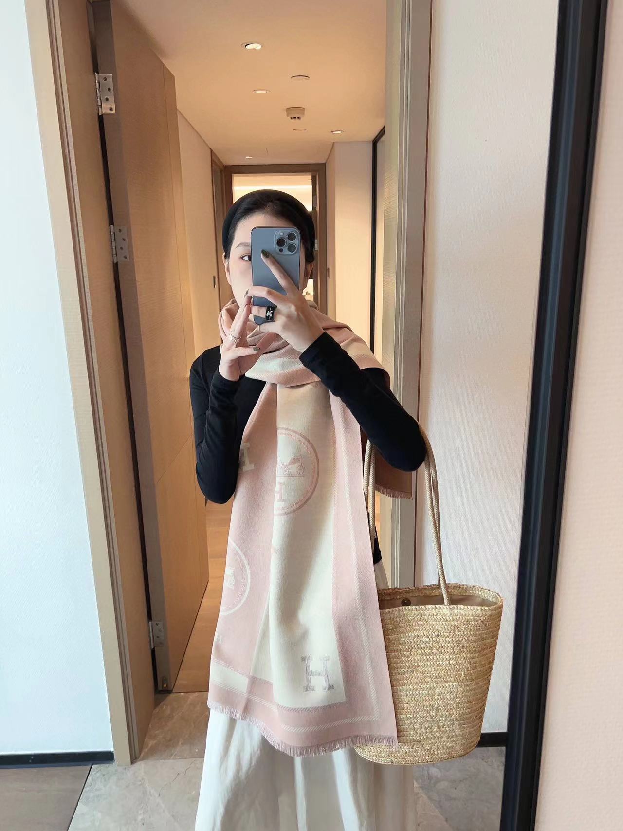 HERME5 タッセルクラシックスカーフ【50％割引+送料無料】