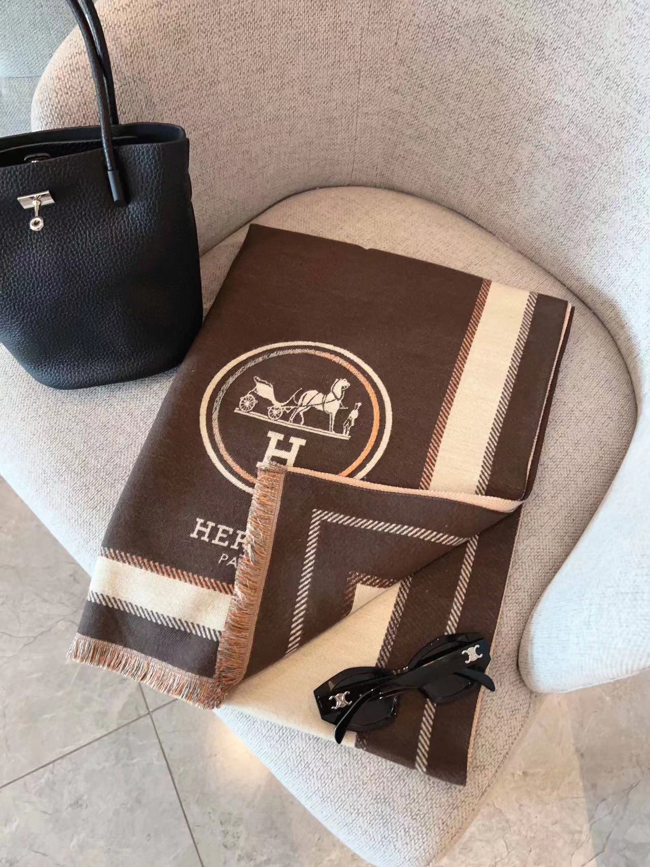 HERME5 タッセルクラシックスカーフ【50％割引+送料無料】