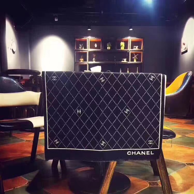 CHANE1 スモールロゴ カシミア スカーフ【50％割引+送料無料】