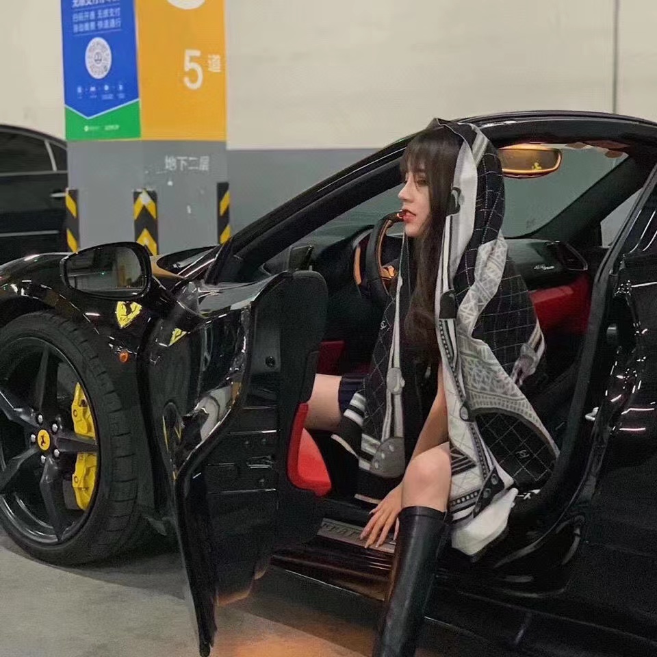 CHANE1 ダブルCレターカラーブロックスカーフ【50％割引+送料無料】