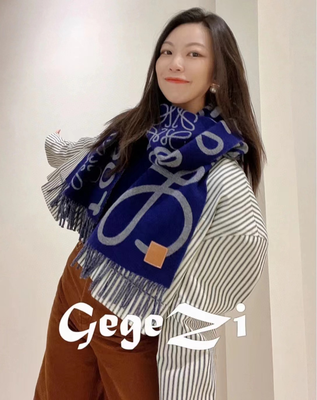 L0WEW フリンジ付きカシミヤスカーフ【50％割引+送料無料】