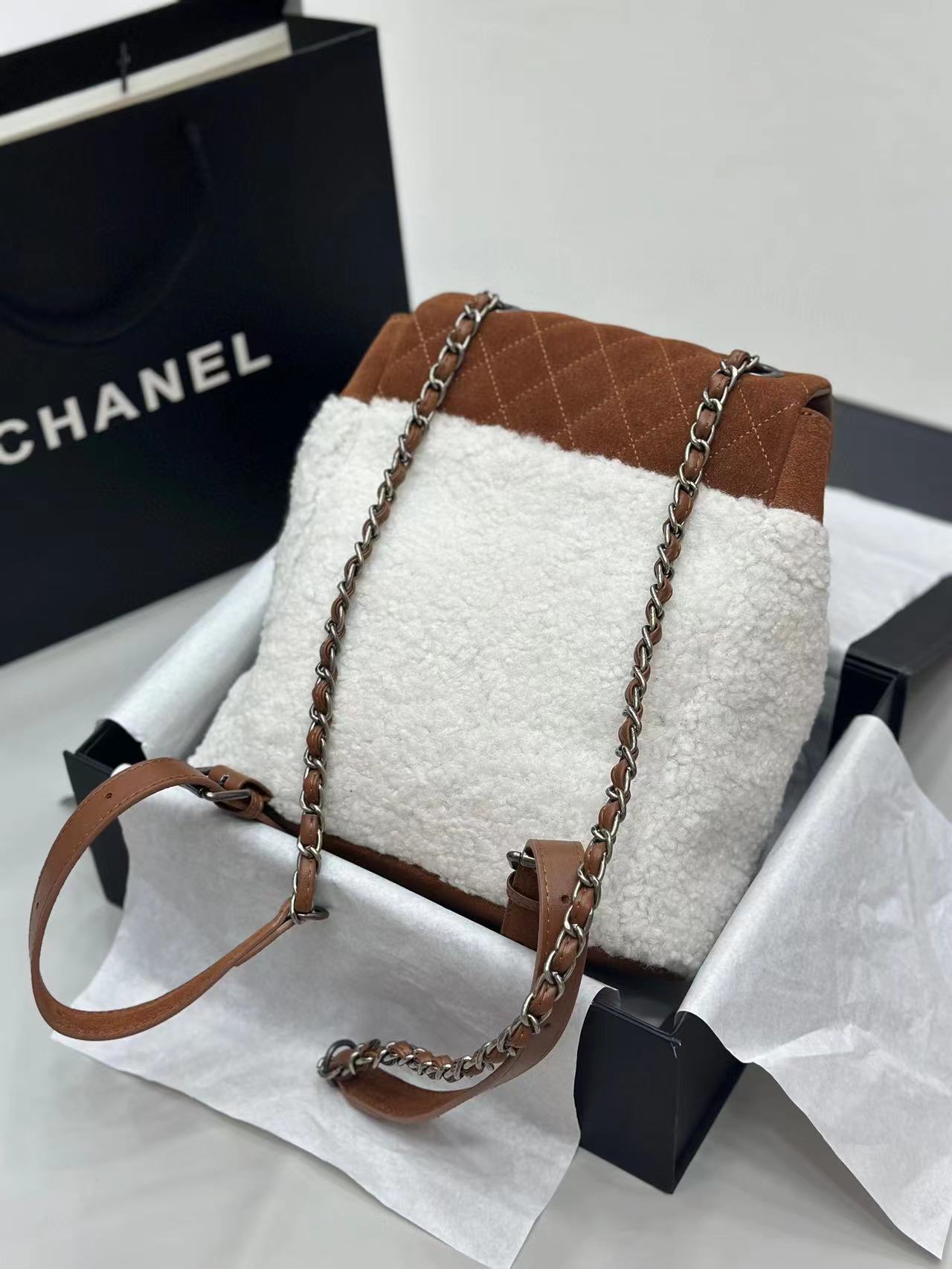 CHANE1 ラムウール カラーブロック バックパック【50％割引+送料無料】