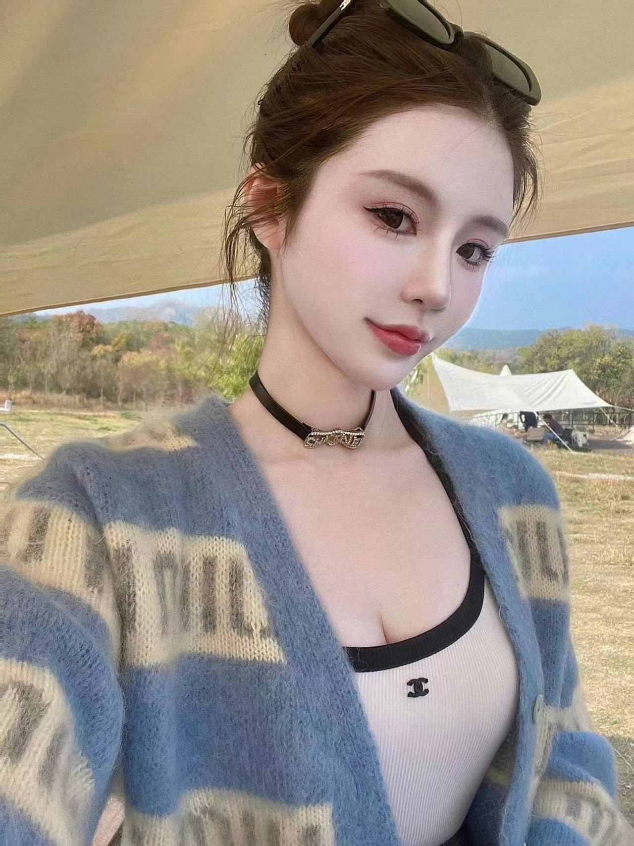 CHANE1 パッチワークレザーボウネックレス【50％割引+送料無料】