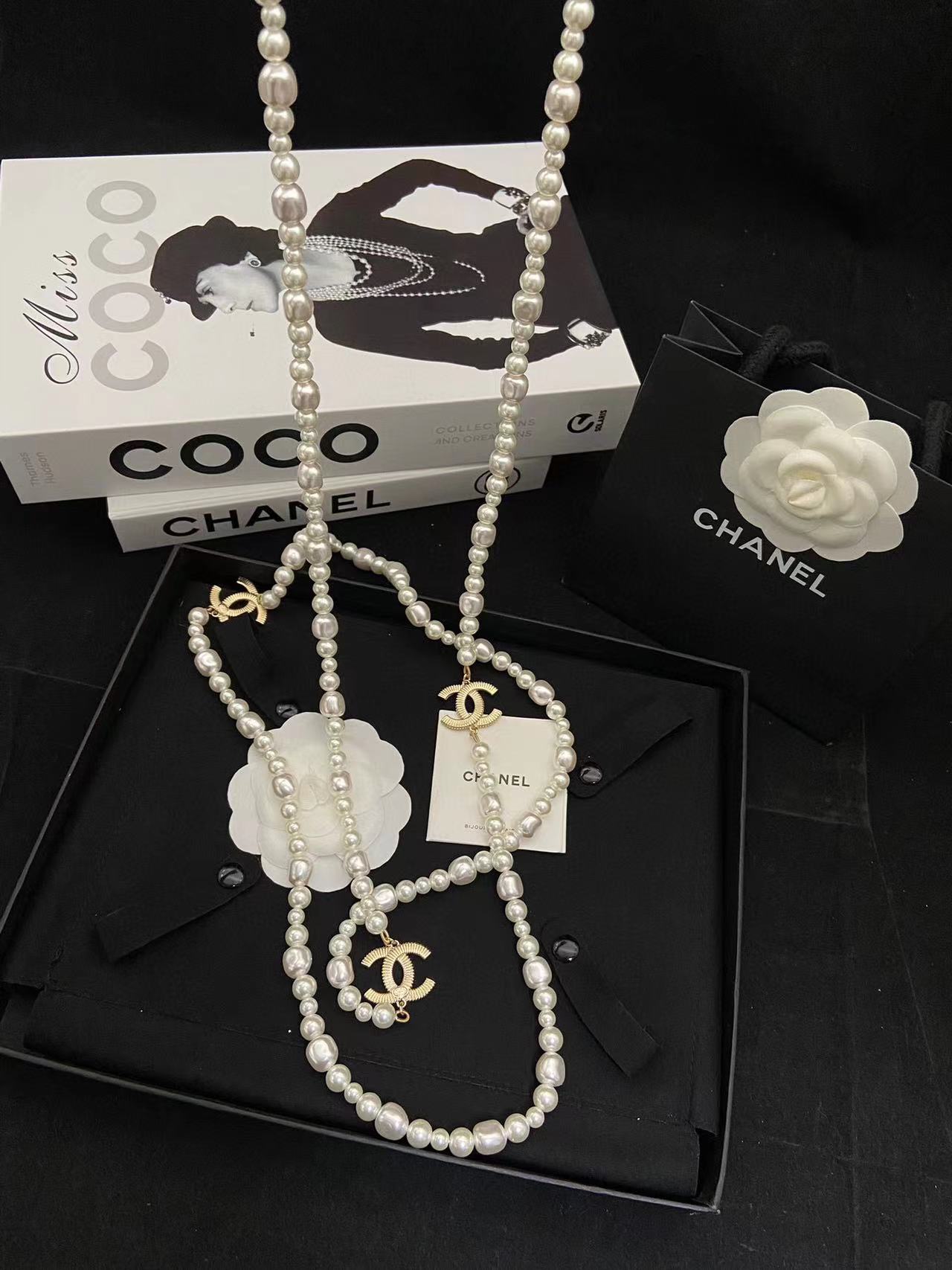 CHANE1 ダブルCパールセーターチェーン【50％割引+送料無料】