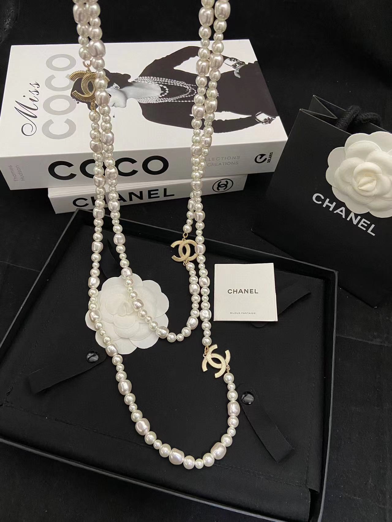 CHANE1 ダブルCパールセーターチェーン【50％割引+送料無料】