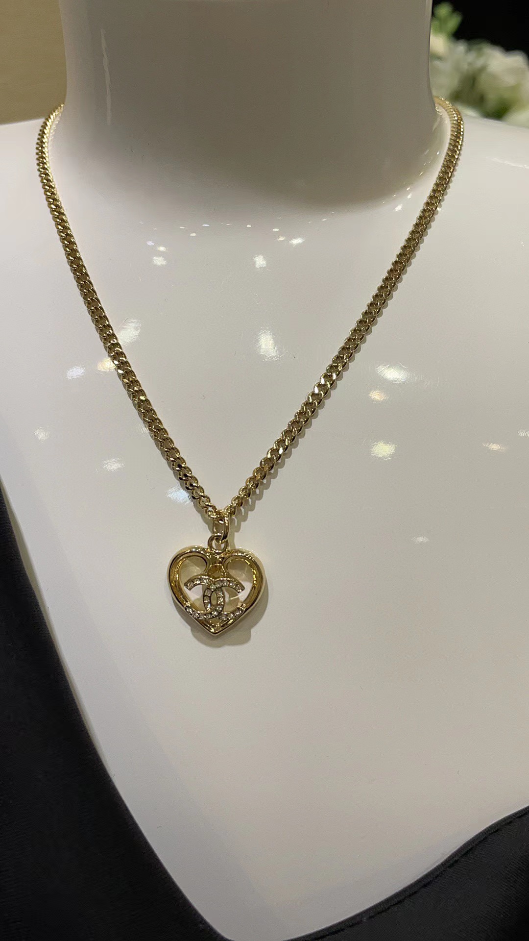 CHANE1 ハートピアス+ネックレス 2点セット【50％割引+送料無料】