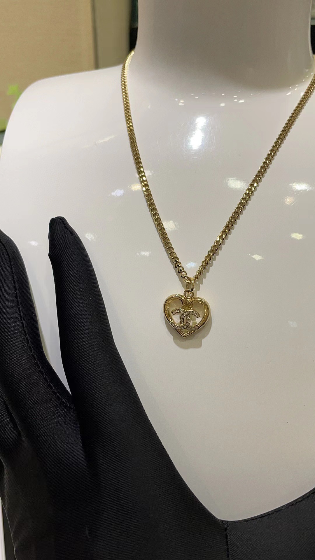 CHANE1 ハートピアス+ネックレス 2点セット【50％割引+送料無料】