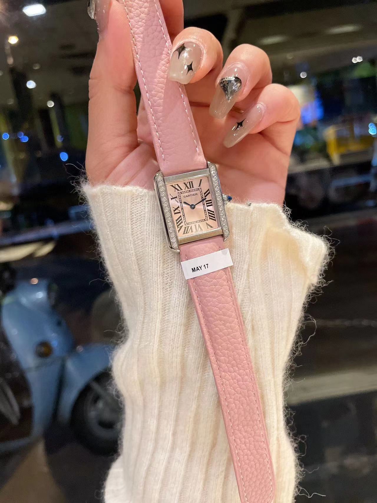 CART1ER タンク ピンク レディース 腕時計【50％割引+送料無料】