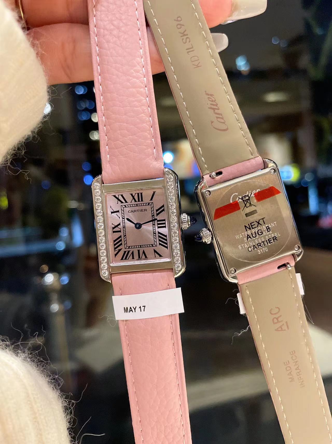 CART1ER タンク ピンク レディース 腕時計【50％割引+送料無料】