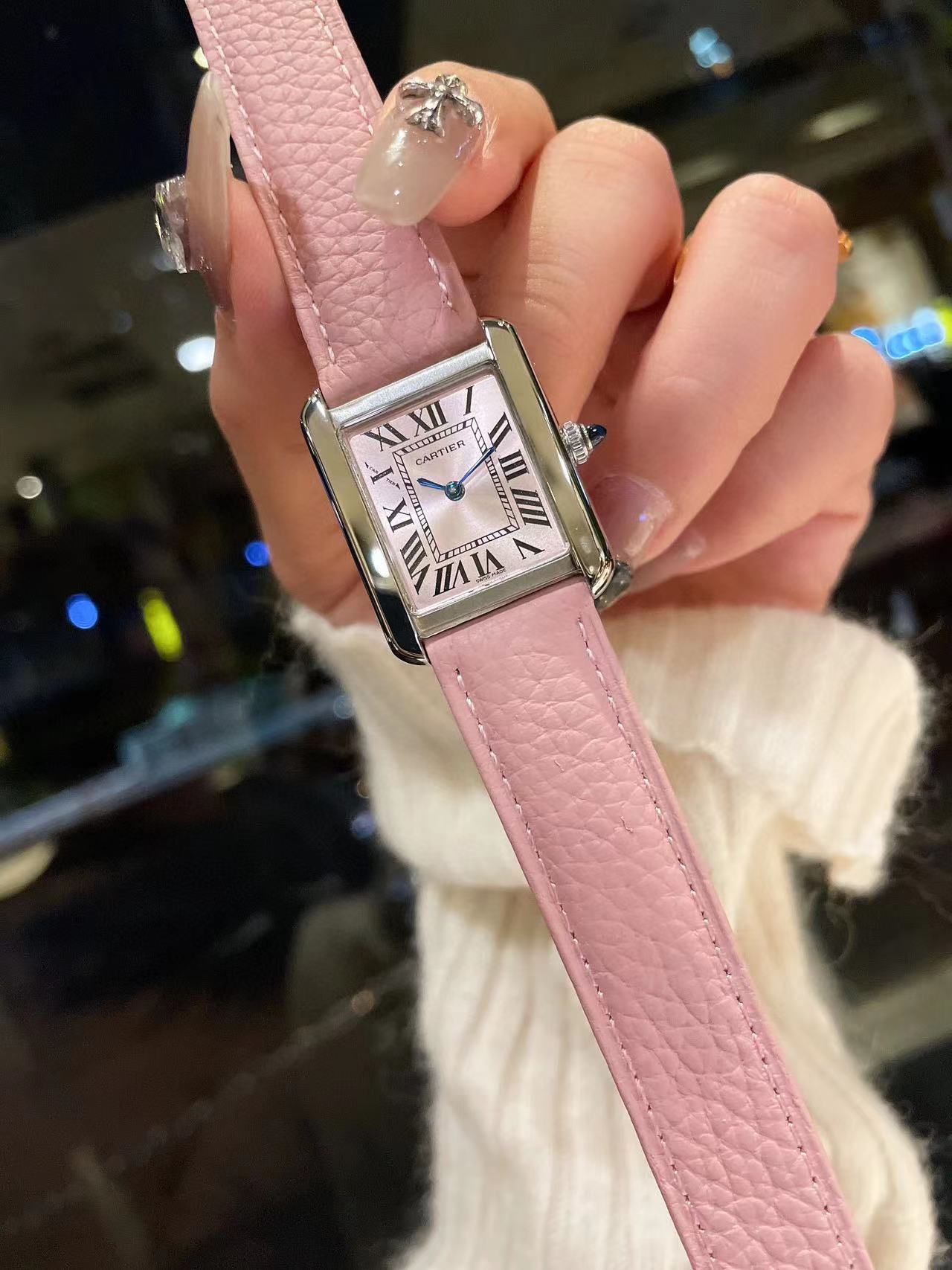 CART1ER タンク ピンク レディース 腕時計【50％割引+送料無料】