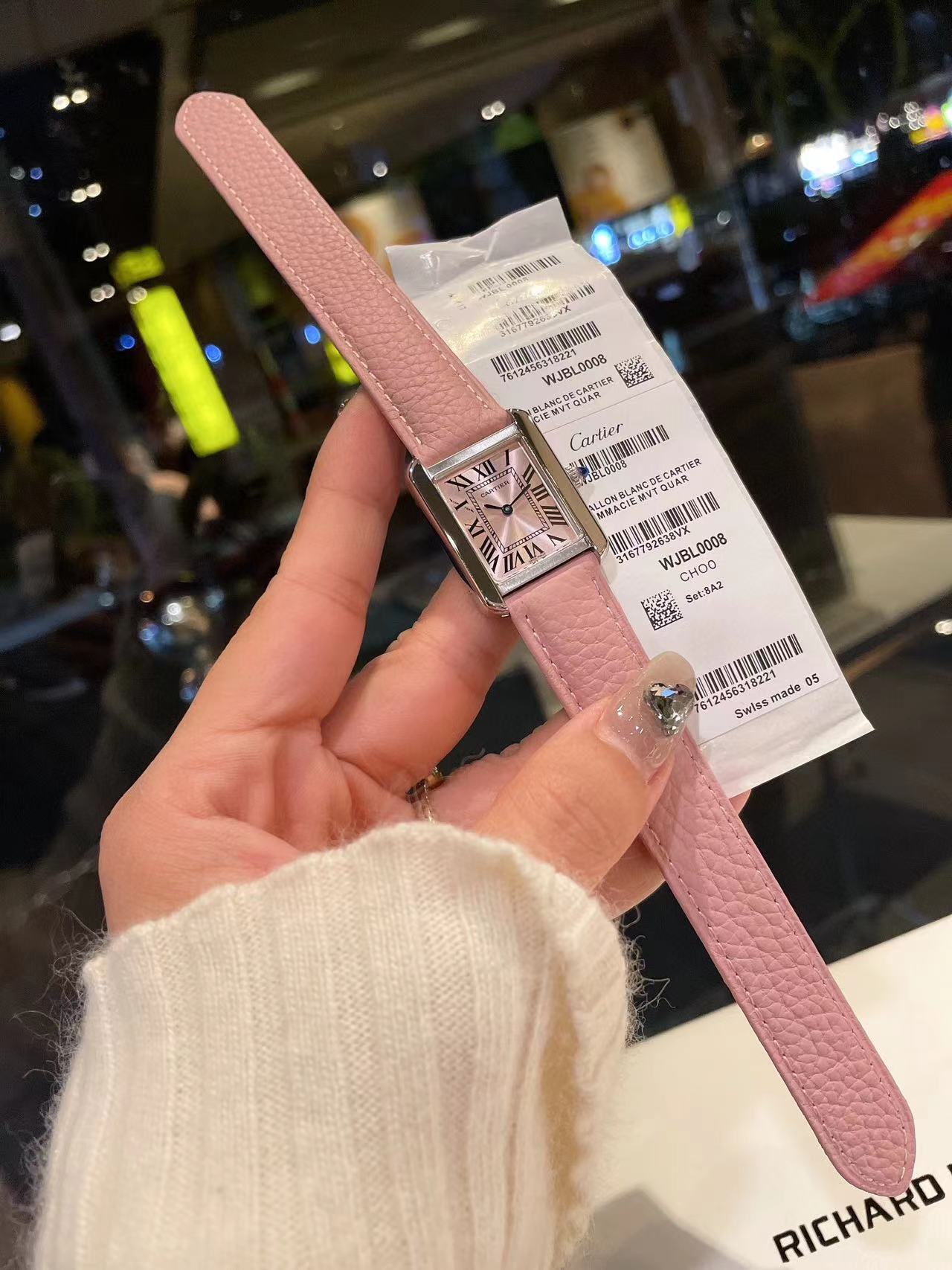 CART1ER タンク ピンク レディース 腕時計【50％割引+送料無料】