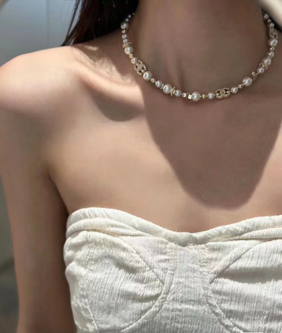 CHANE1 ダイヤモンド五芒星パールブレスレット+ネックレス 2点セット【50％割引+送料無料】