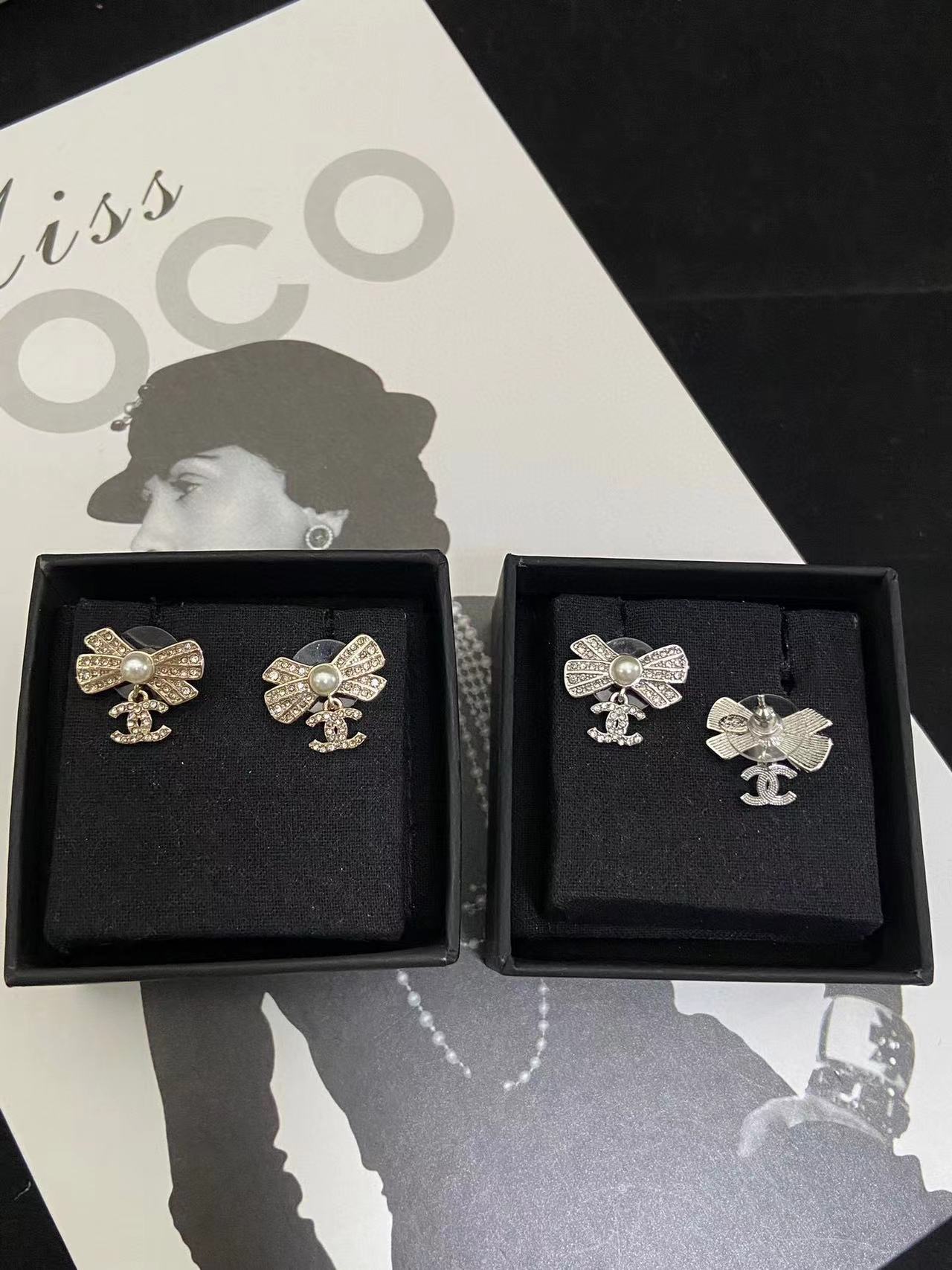 CHANE1 パールボウピアス【50％割引+送料無料】