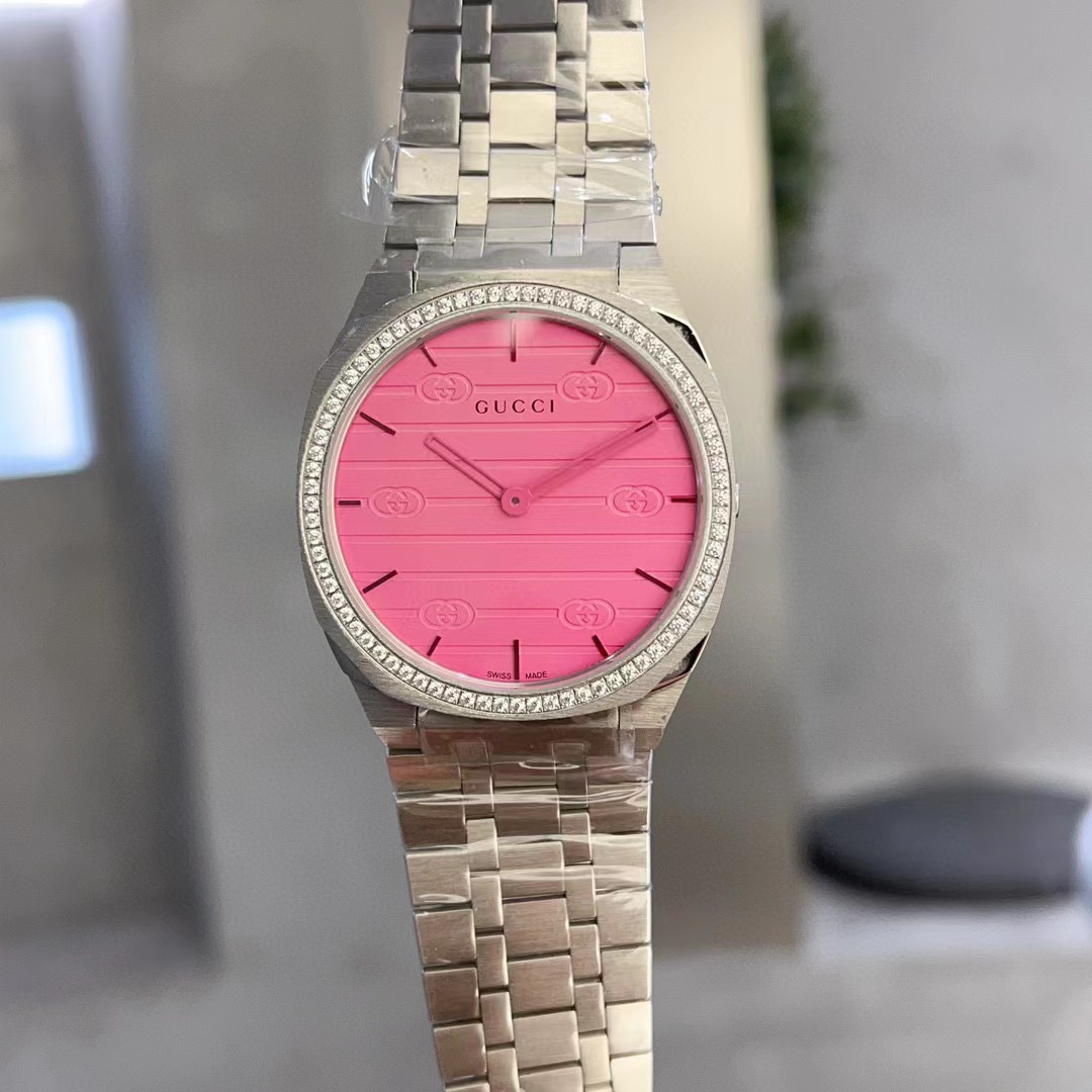 GUCC1 高品質ダイヤモンドスチールバンドレディース腕時計【50％割引+送料無料】