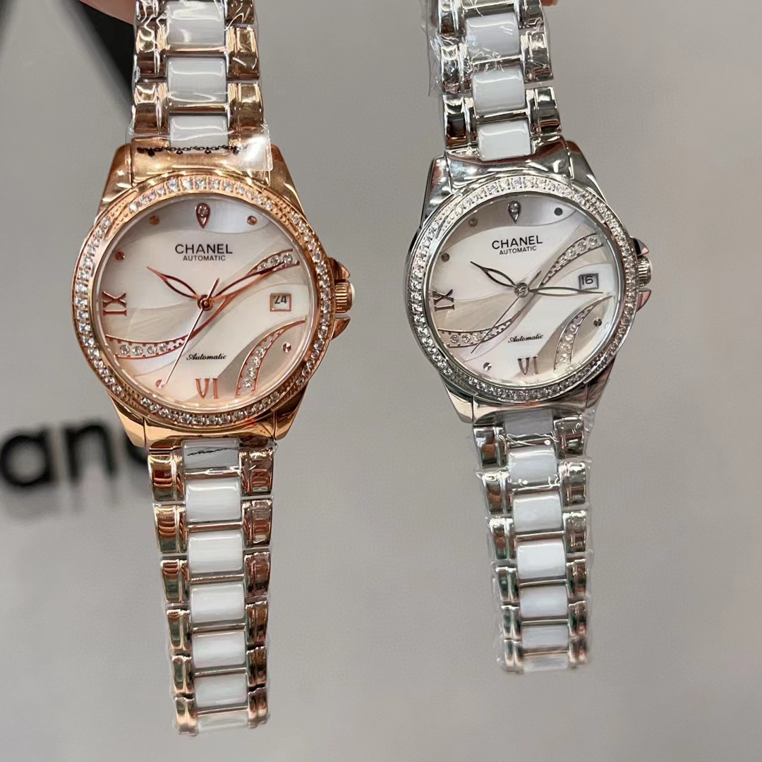 CHANE1 高品質スチールバンド機械式ダイヤモンドレディース腕時計【50％割引+送料無料】