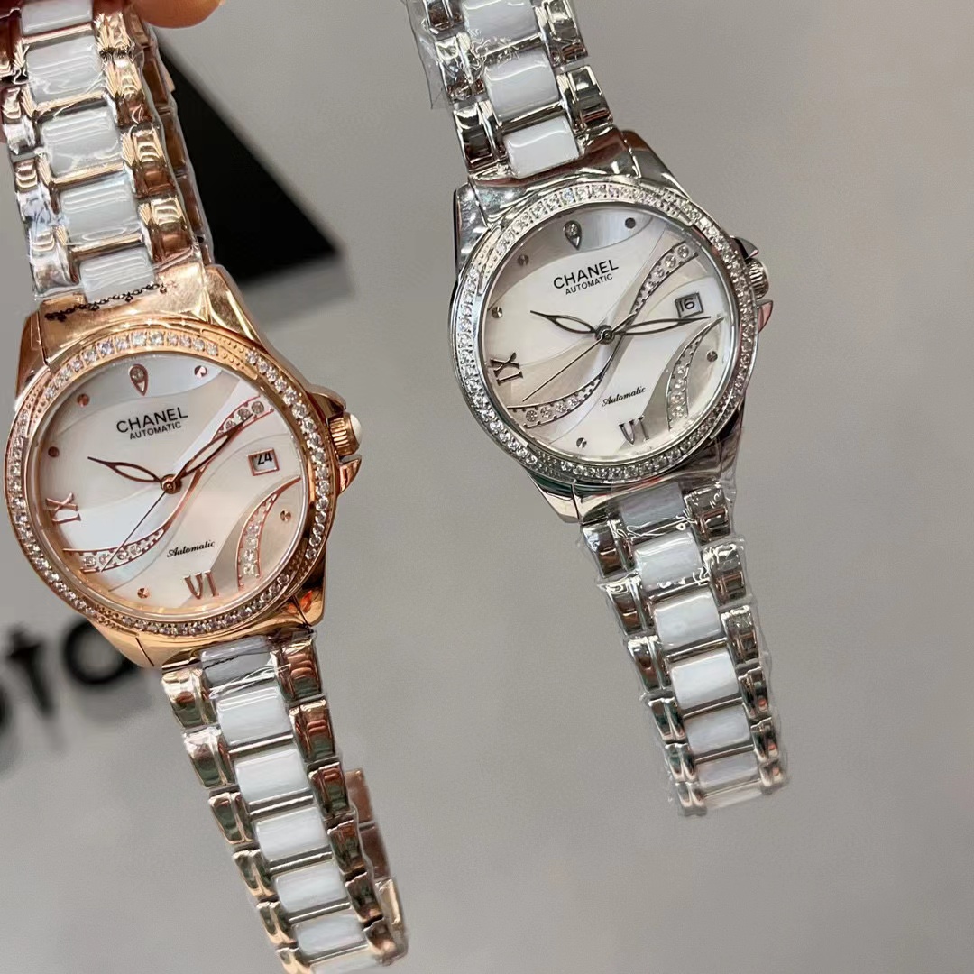 CHANE1 高品質スチールバンド機械式ダイヤモンドレディース腕時計【50％割引+送料無料】