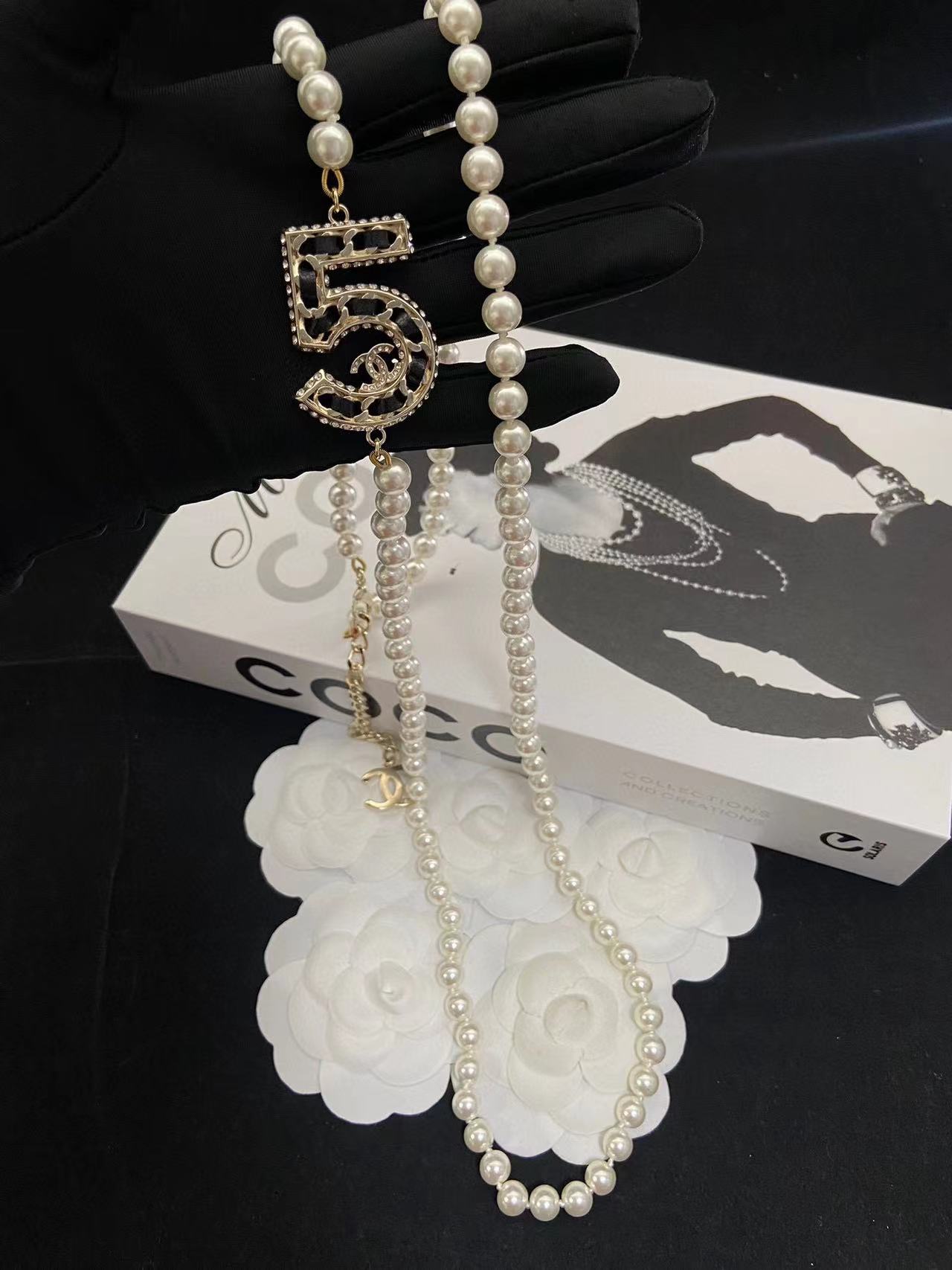 CHANE1 No.5 ラムスキンパールセーターチェーン【50％割引+送料無料】