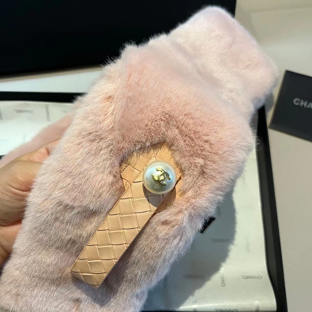 CHANE1 パールロゴファースカーフ【50％割引+送料無料】