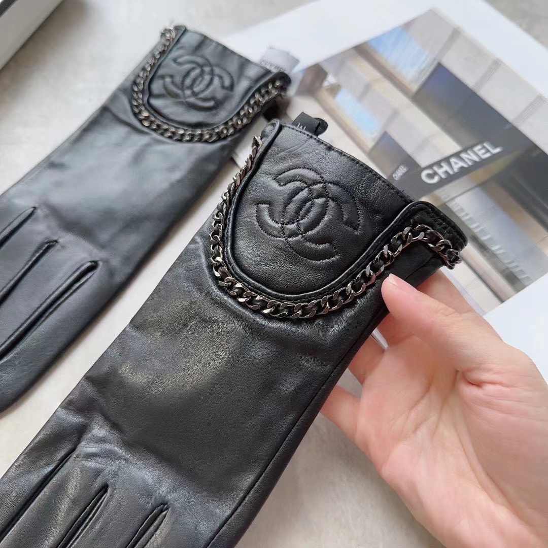 CHANE1 シープスキン ダブル C チェーン グローブ【50％割引+送料無料】