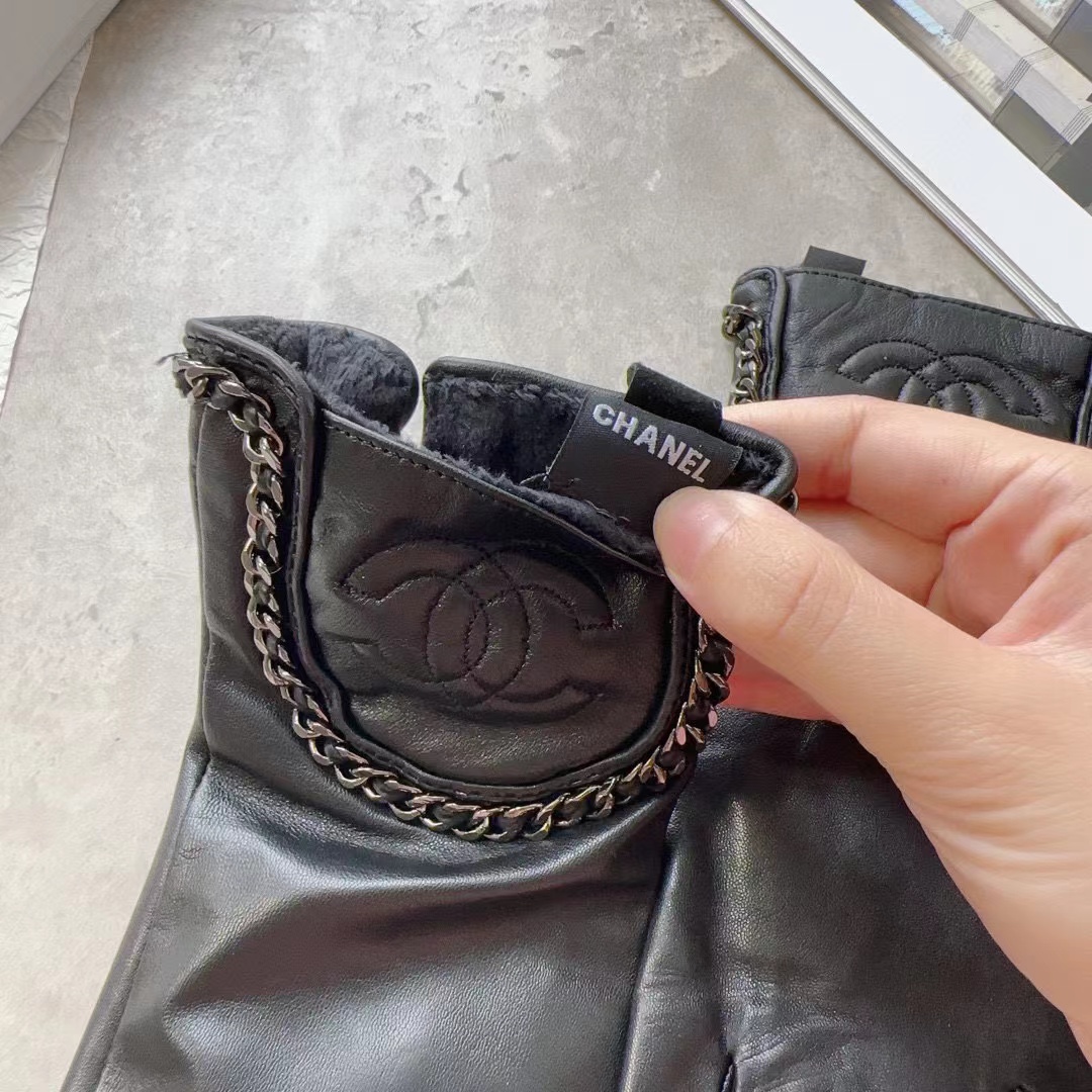 CHANE1 シープスキン ダブル C チェーン グローブ【50％割引+送料無料】