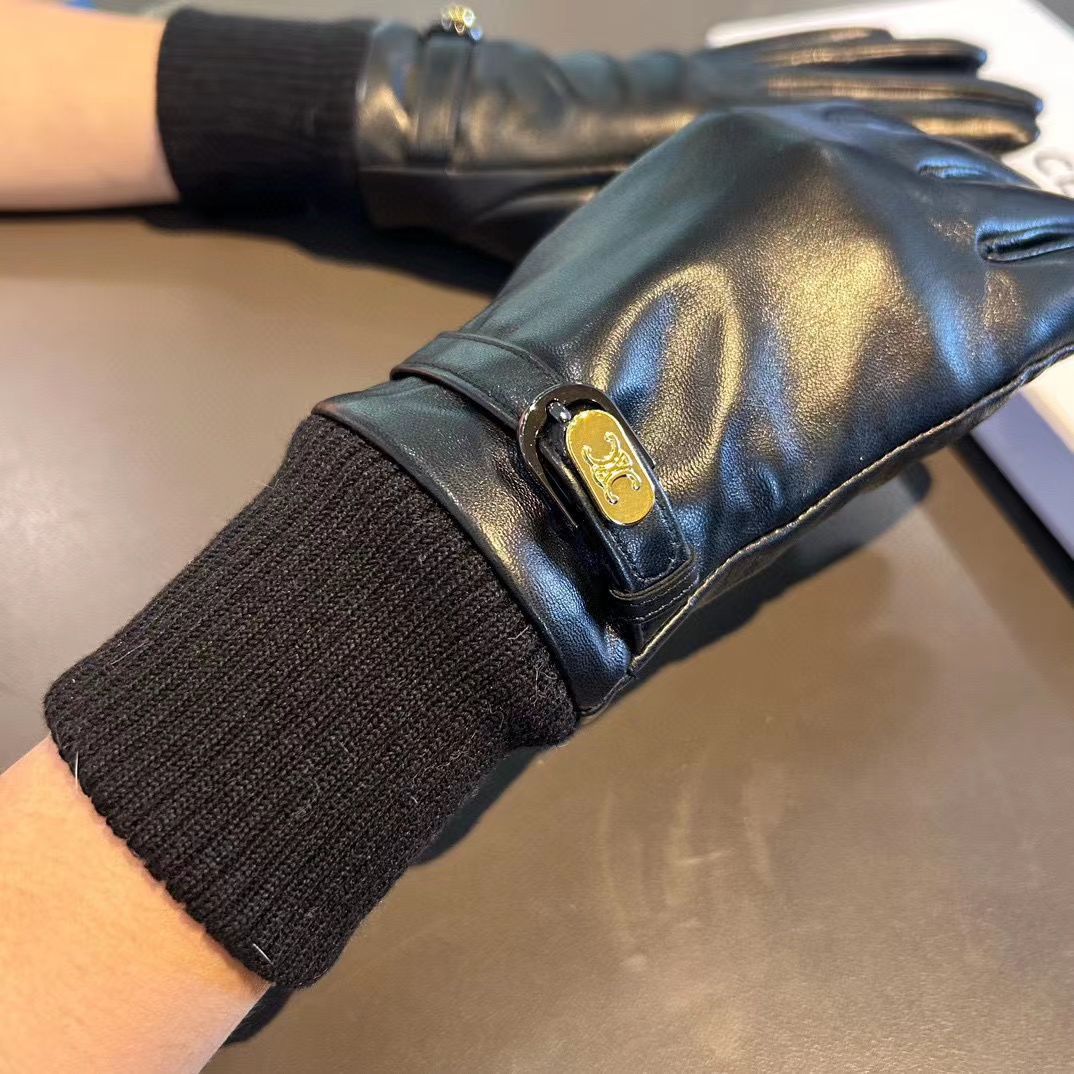 CEL1NE メタルロゴ シープスキン グローブ【50％割引+送料無料】