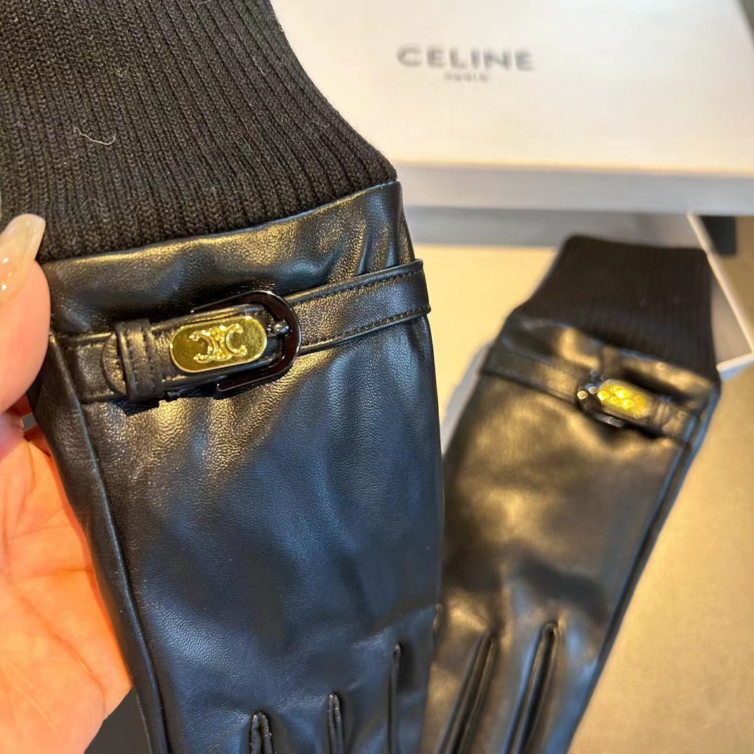 CEL1NE メタルロゴ シープスキン グローブ【50％割引+送料無料】