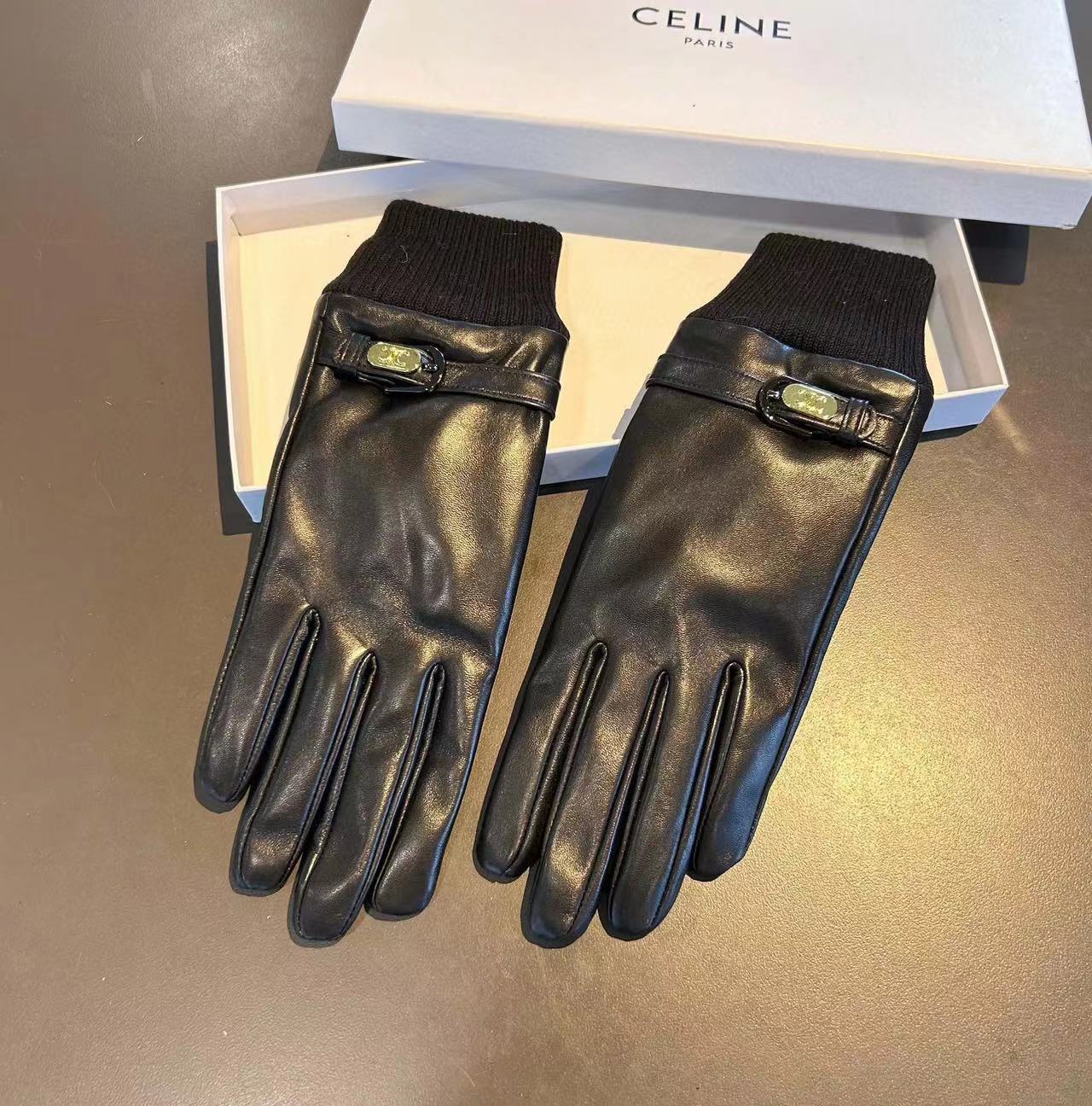 CEL1NE メタルロゴ シープスキン グローブ【50％割引+送料無料】