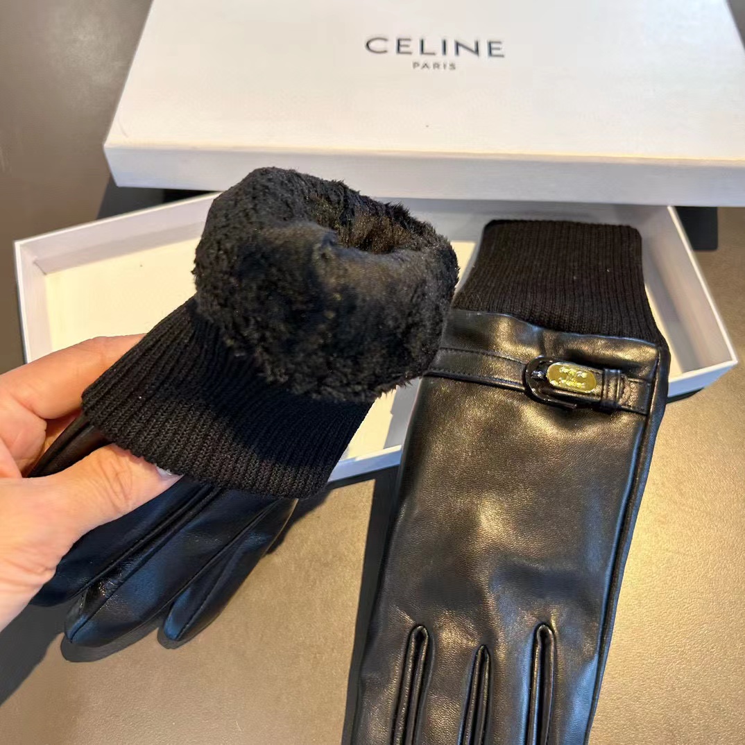 CEL1NE メタルロゴ シープスキン グローブ【50％割引+送料無料】