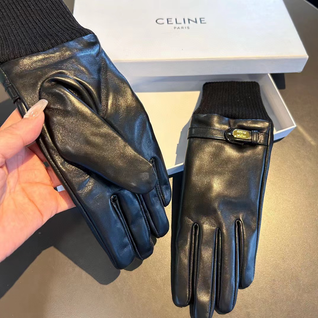 CEL1NE メタルロゴ シープスキン グローブ【50％割引+送料無料】