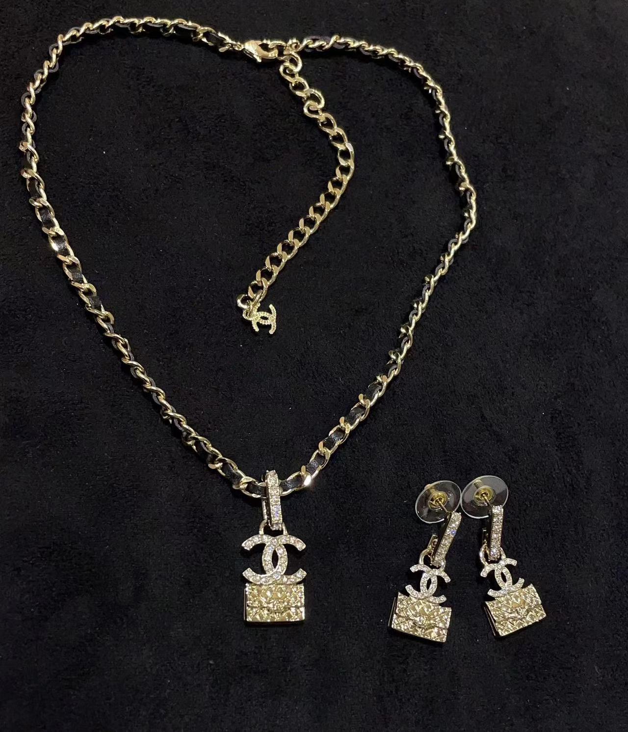 CHANE1 ダイヤモンド ピアス+ネックレス 2点セット【50％割引+送料無料】