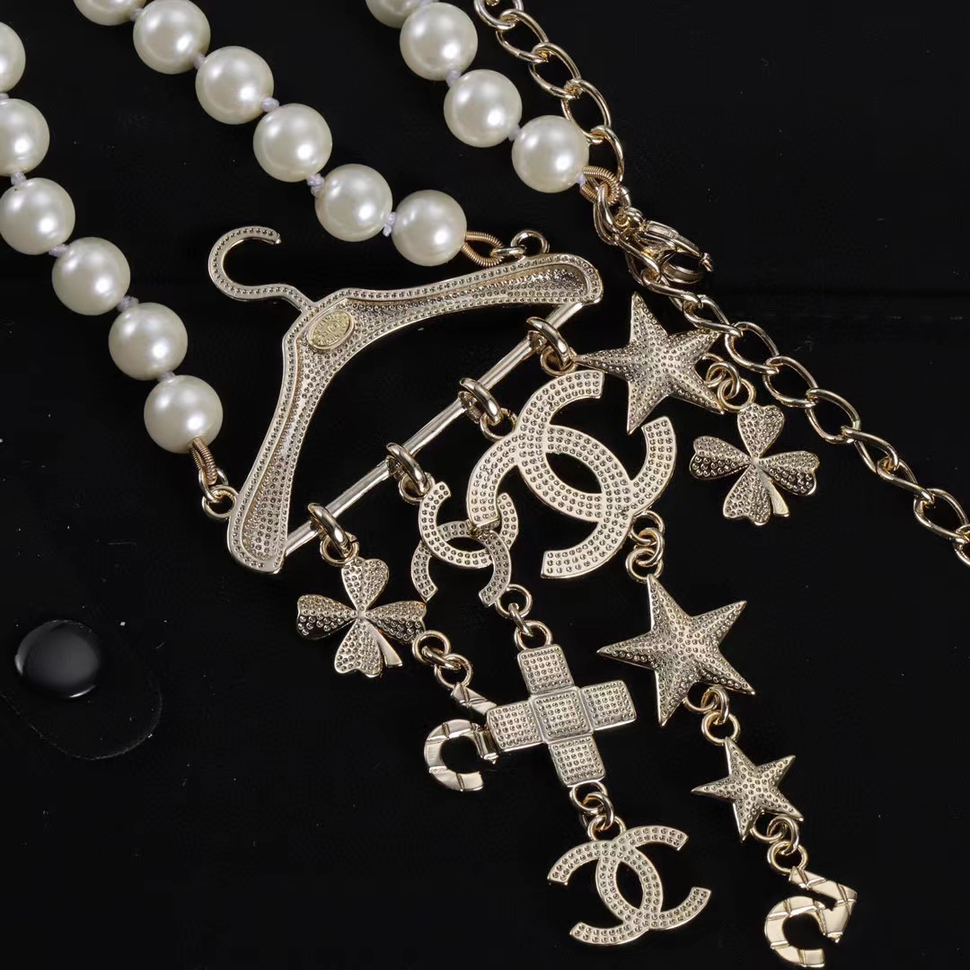 CHANE1 ハンガー ダイヤモンド パール ネックレス【50％割引+送料無料】