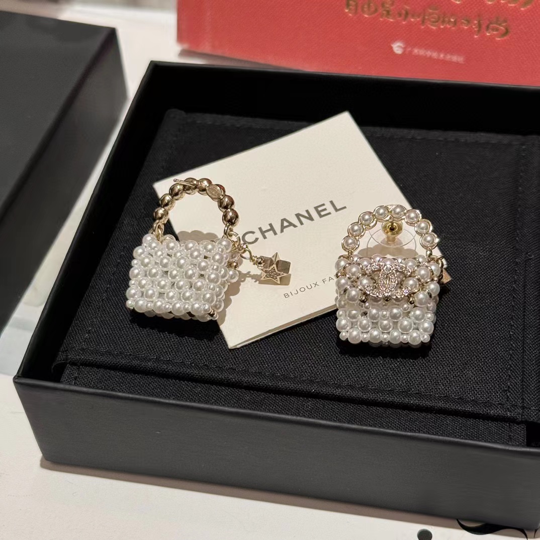 CHANE1 パール五芒星バッグピアス【50％割引+送料無料】