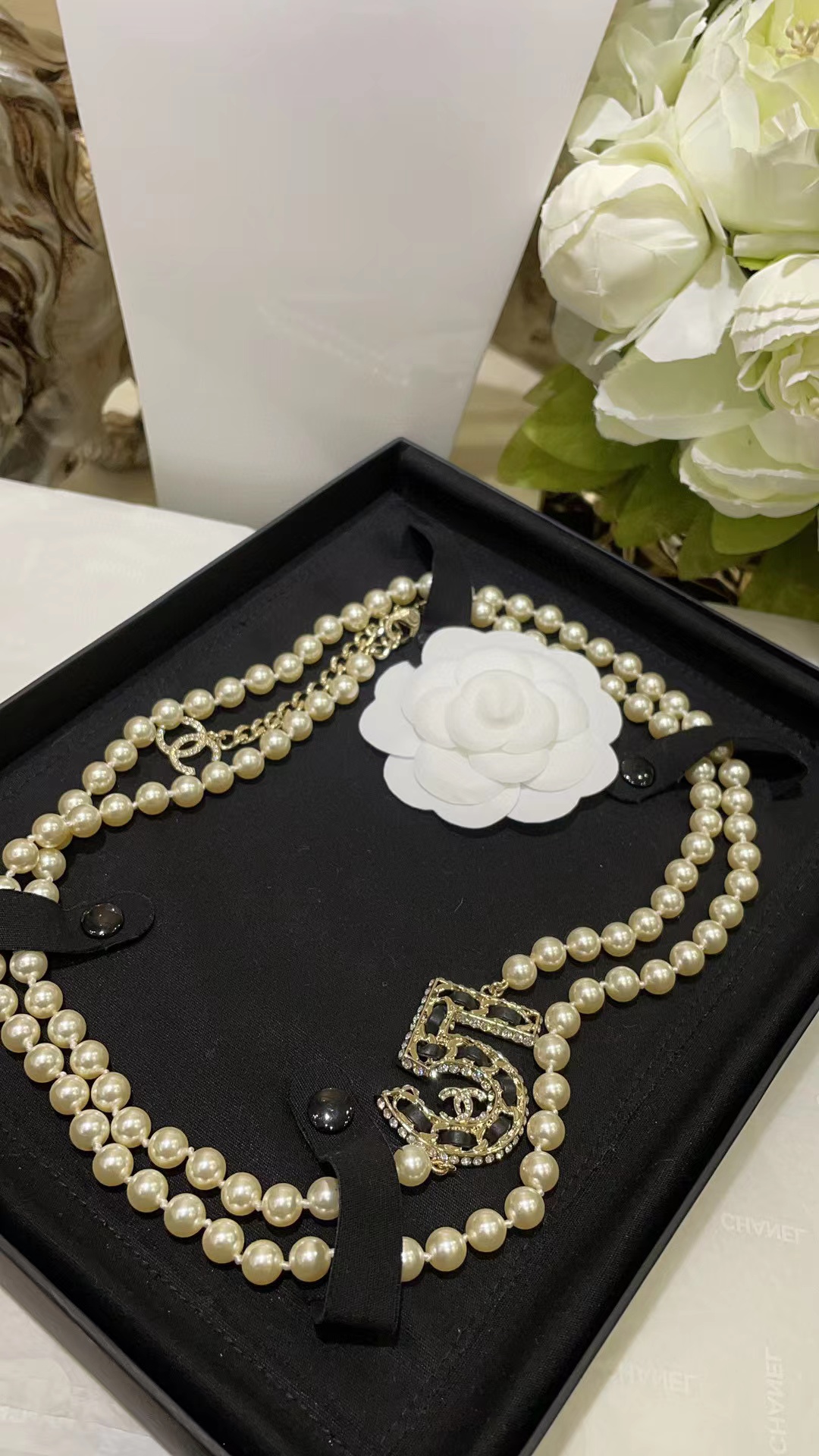 CHANE1 二層パールセーターチェーン【50％割引+送料無料】