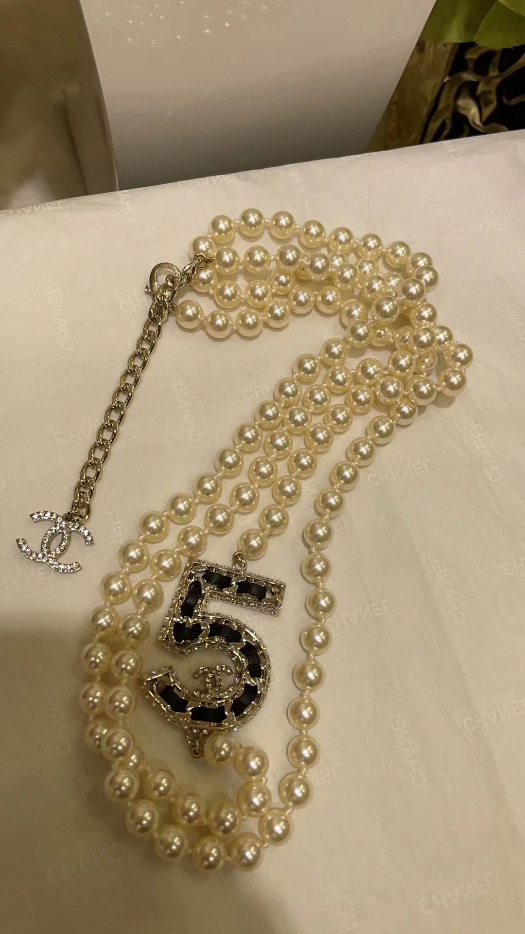 CHANE1 二層パールセーターチェーン【50％割引+送料無料】