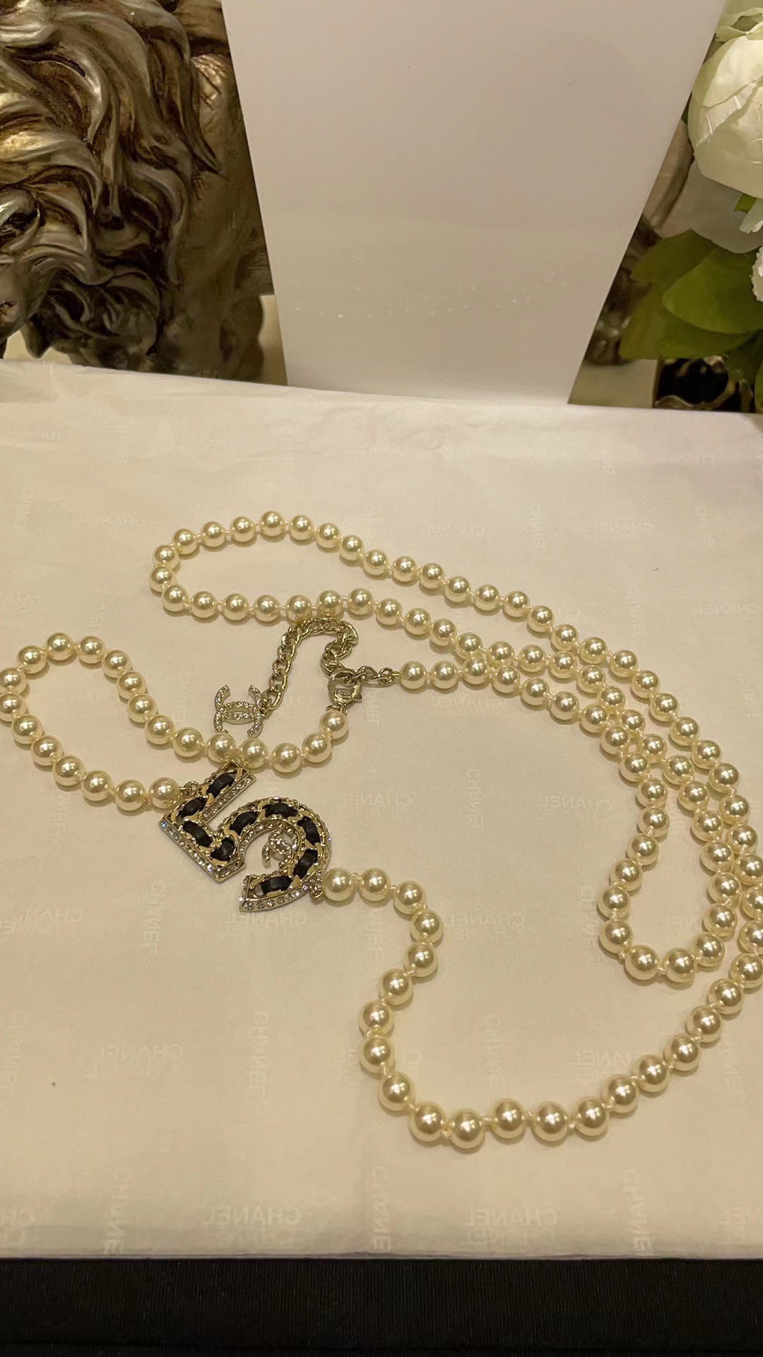 CHANE1 二層パールセーターチェーン【50％割引+送料無料】